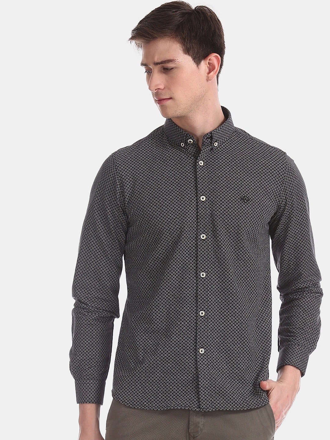 

Arrow Sport Men Grey Slim Fit Printed Casual Shirt
