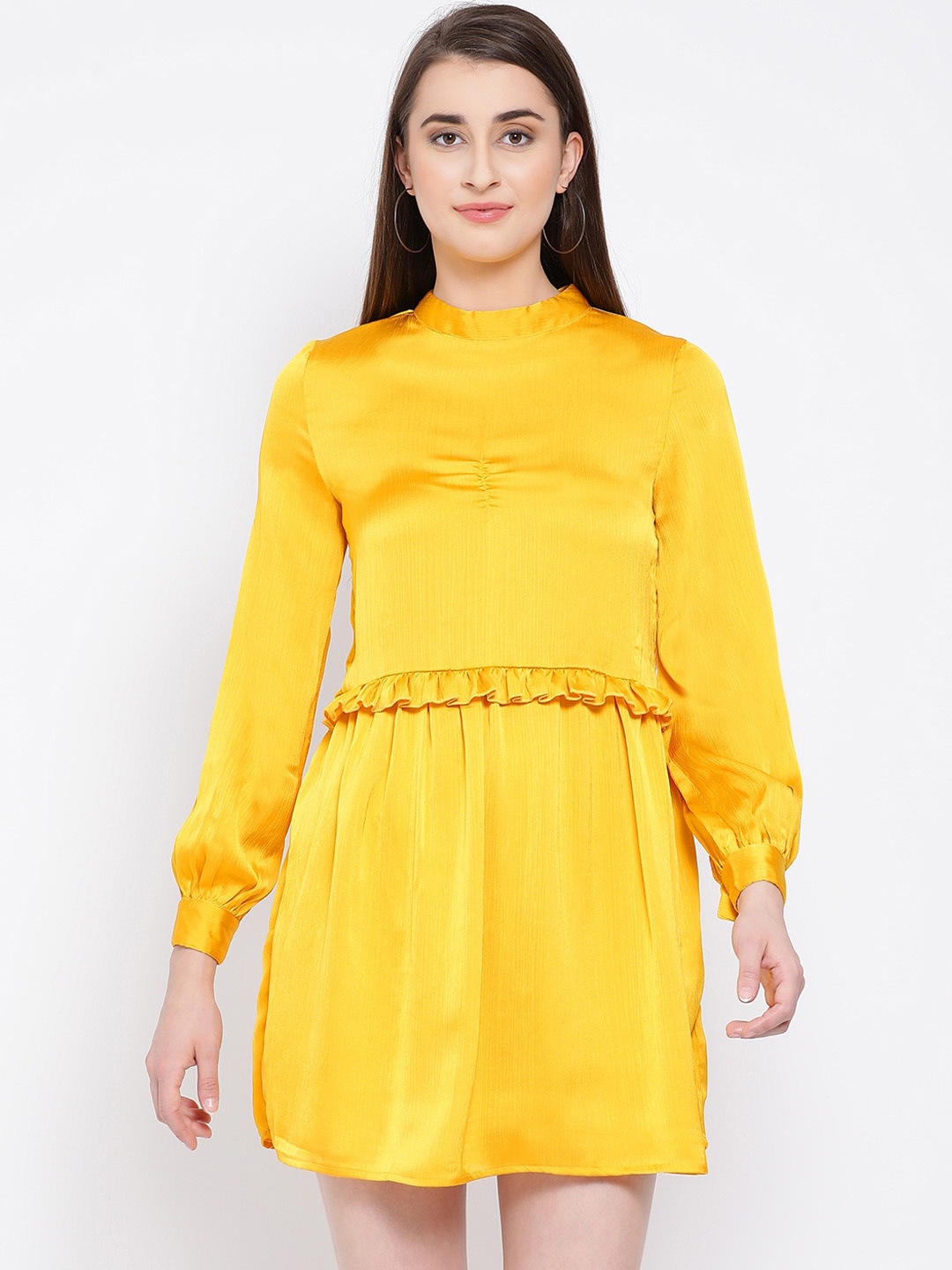 

Oxolloxo Women Yellow Solid Fit and Flare Dress