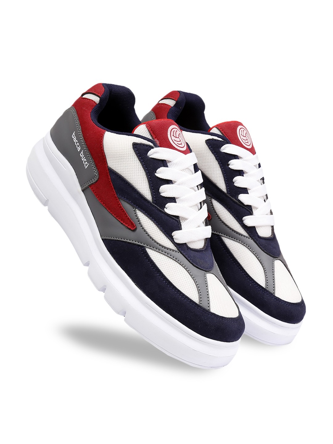 

bacca bucci Men Navy Blue Colourblocked Sneakers