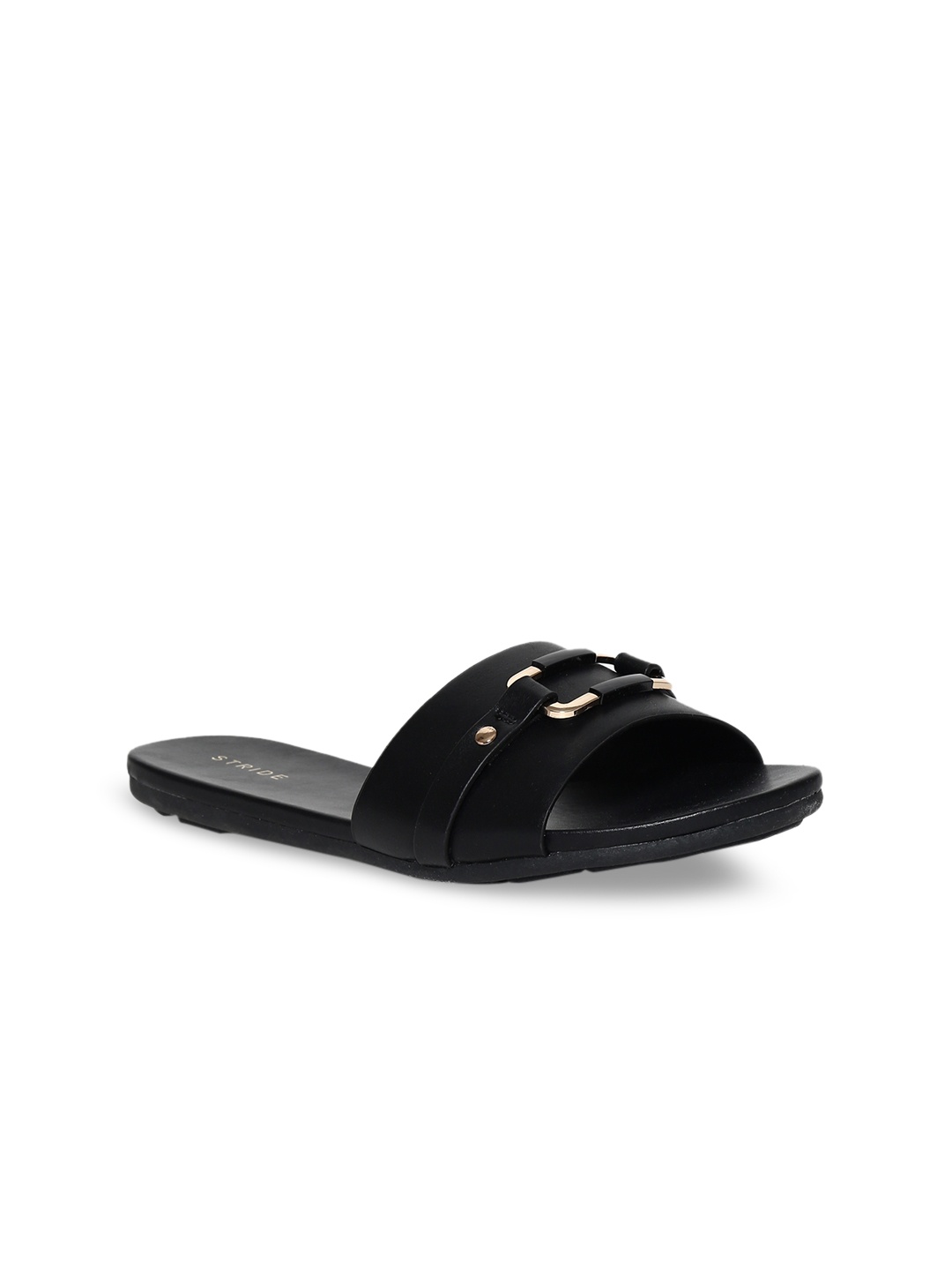 

Stride Women Black Solid Open Toe Flats