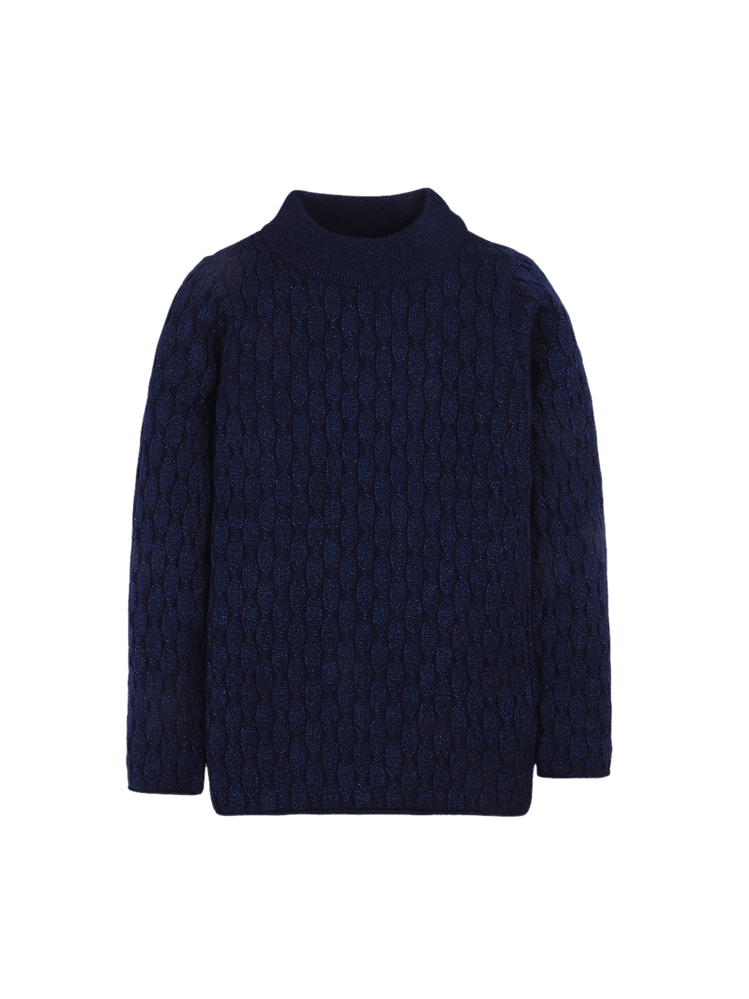 

RVK Girls Navy Blue Solid Sweater