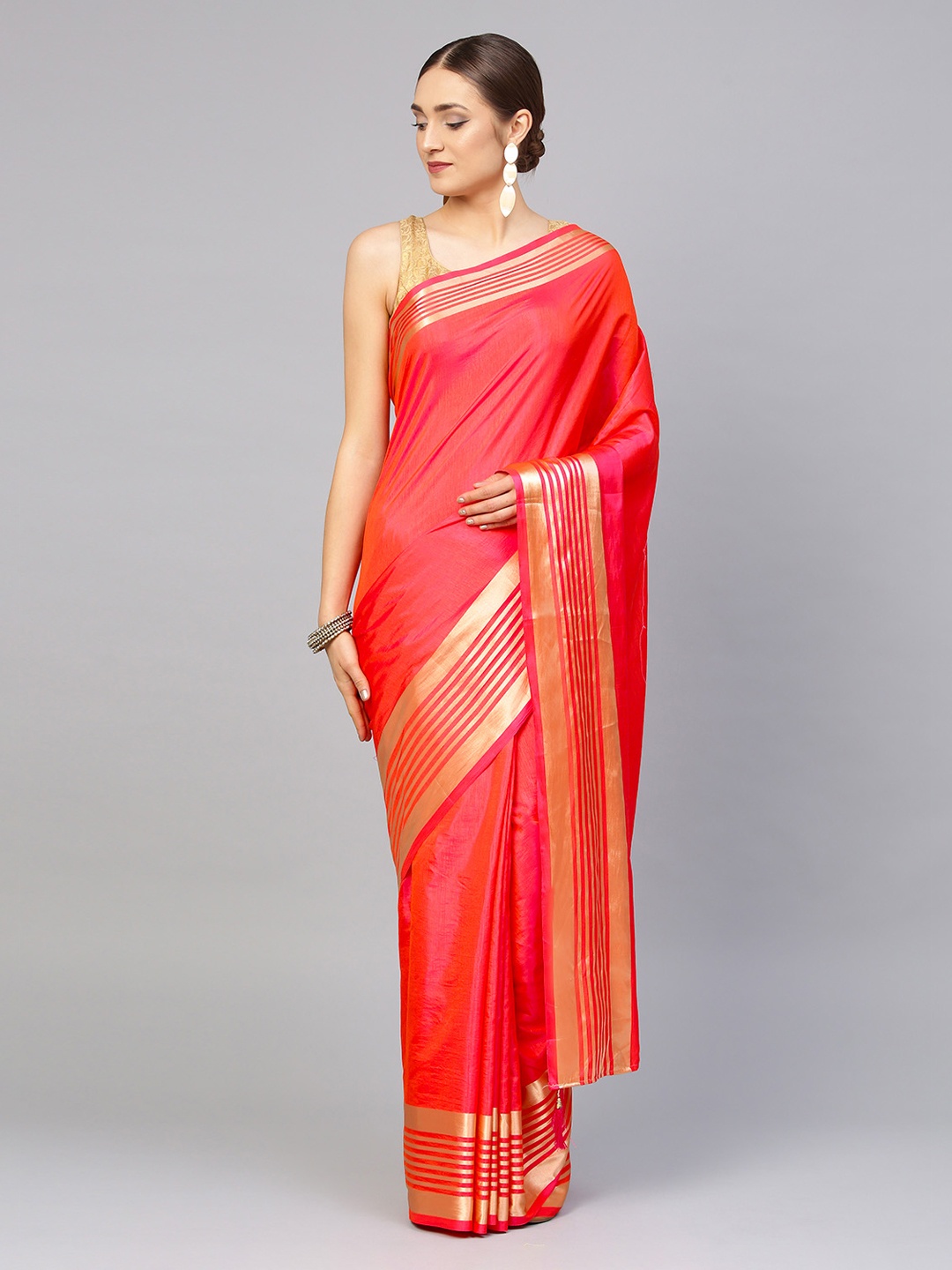 

Mitera Pink Woven Design Art Silk Saree