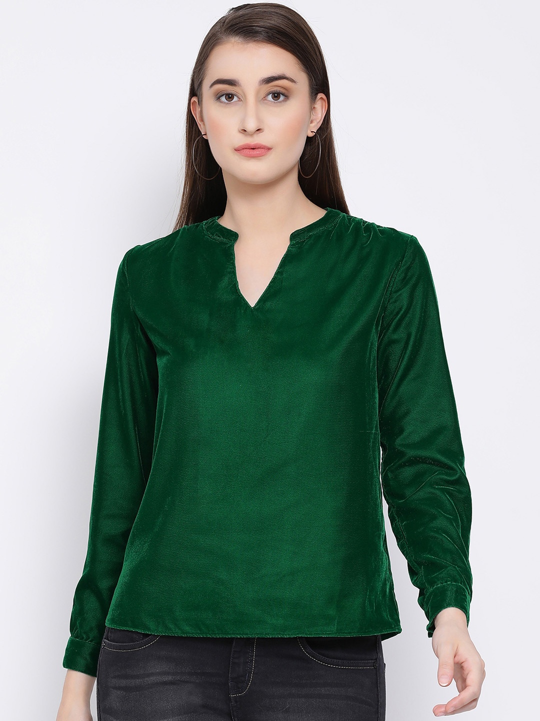 

Oxolloxo Women Green Solid Top
