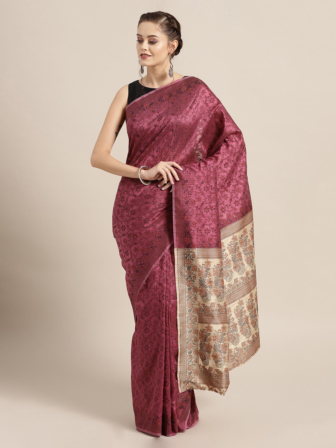 

Mitera Mauve & Purple Art Silk Woven Design Banarasi Saree