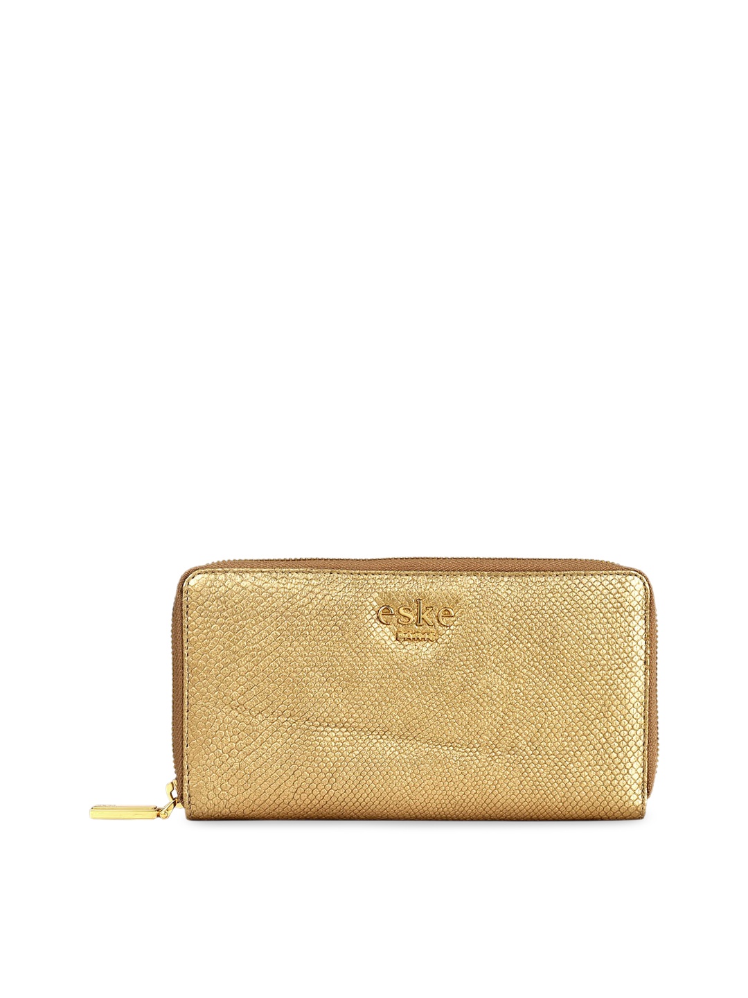 

Eske Women Gold-Toned Textured Zip Around Wallet