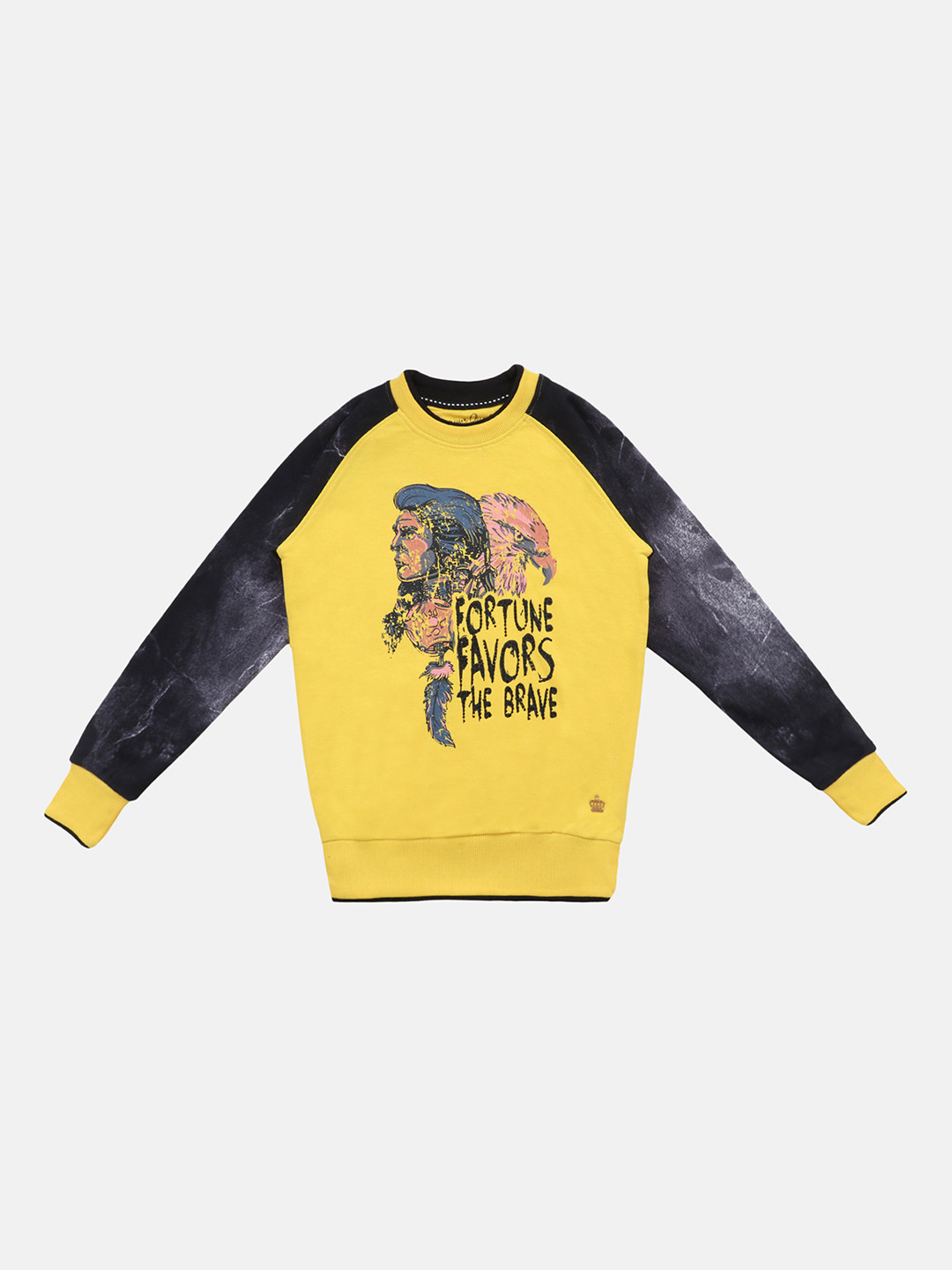 

Lil Tomatoes Boys Yellow & Black Printed Sweatshirt