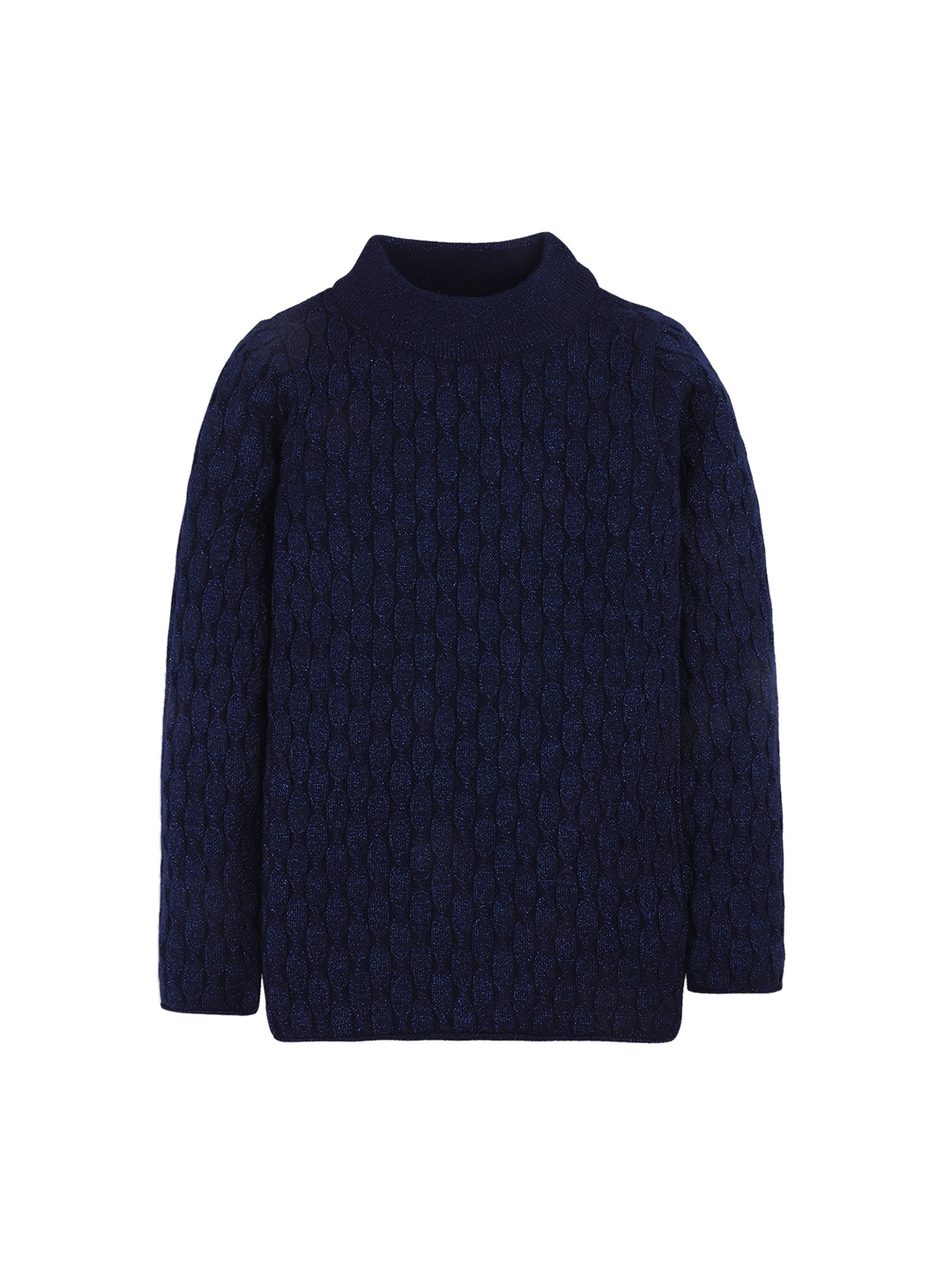 

RVK Girls Navy Blue Solid Sweater