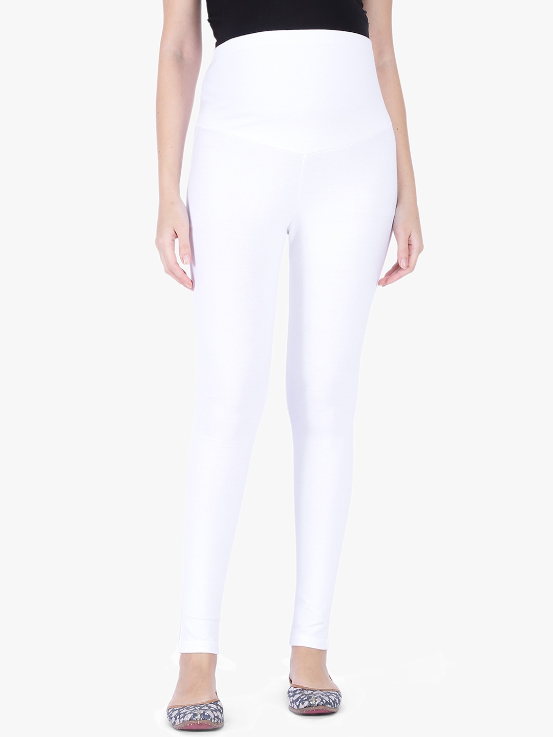 

MomToBe Women White Solid Maternity Ankle-Length Sustainable Leggings