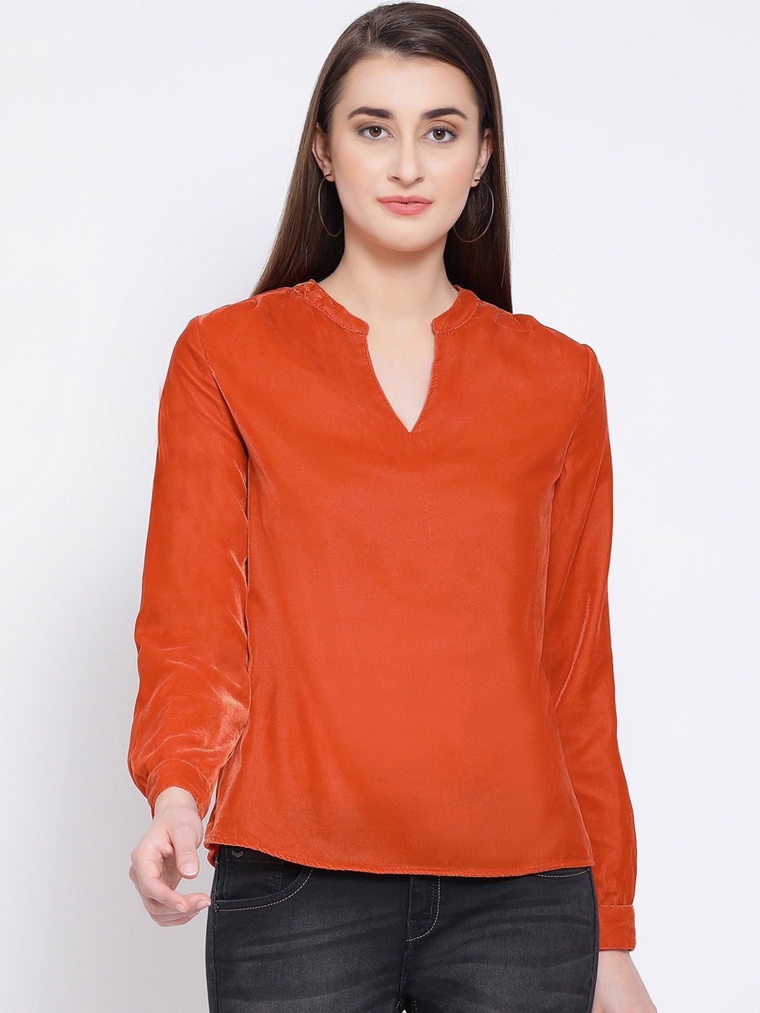

Oxolloxo Women Orange Solid Top
