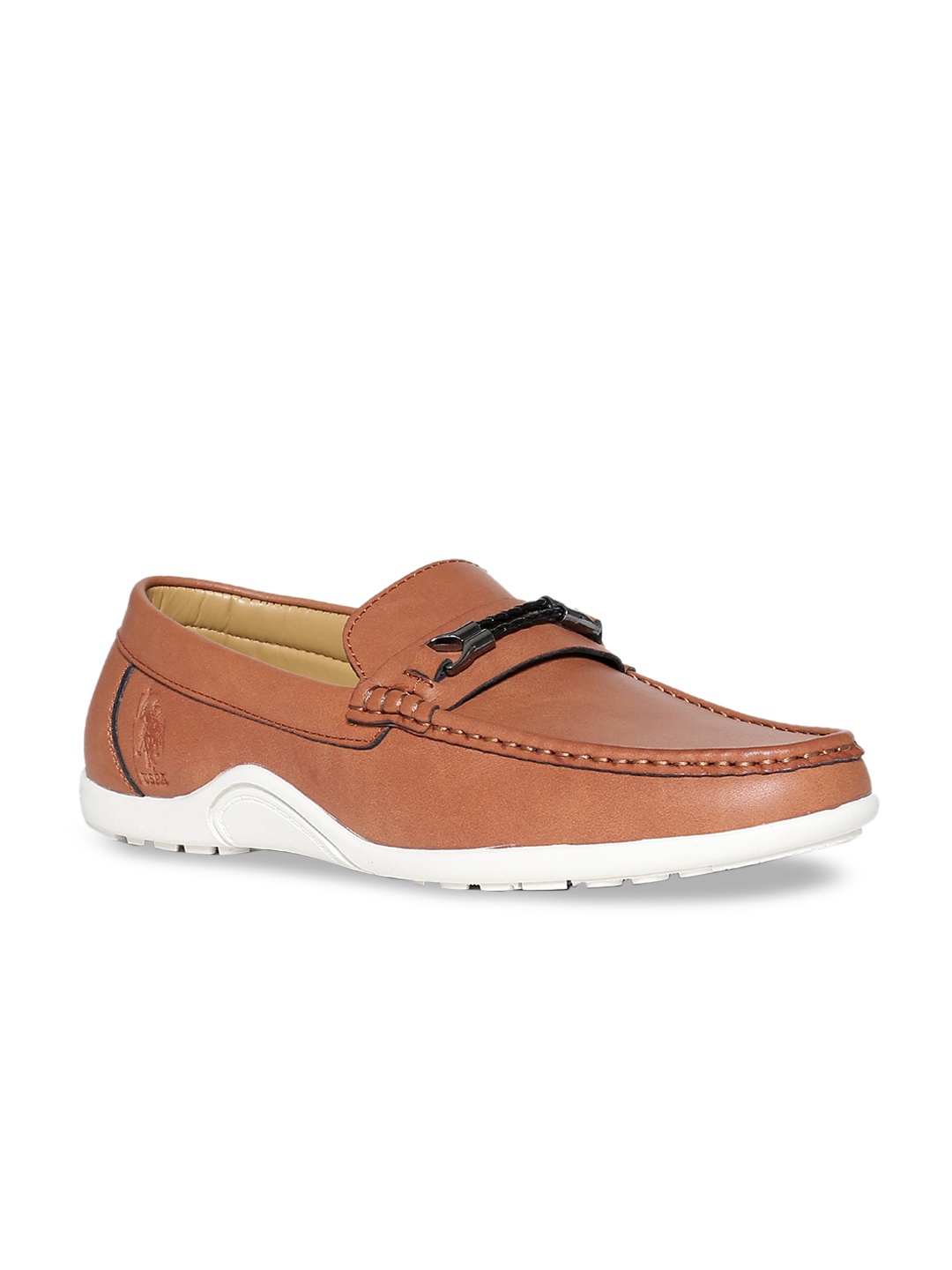 

U.S. Polo Assn. Men Tan Brown Solid Horsebit Loafers