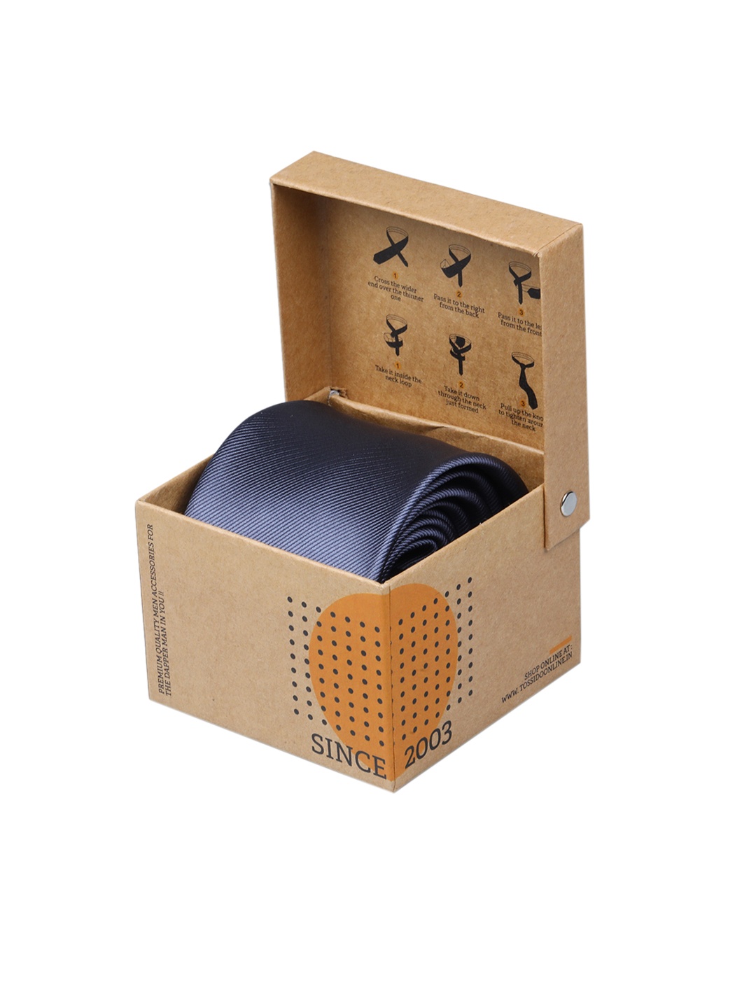 

Tossido Grey Woven Design Broad Tie
