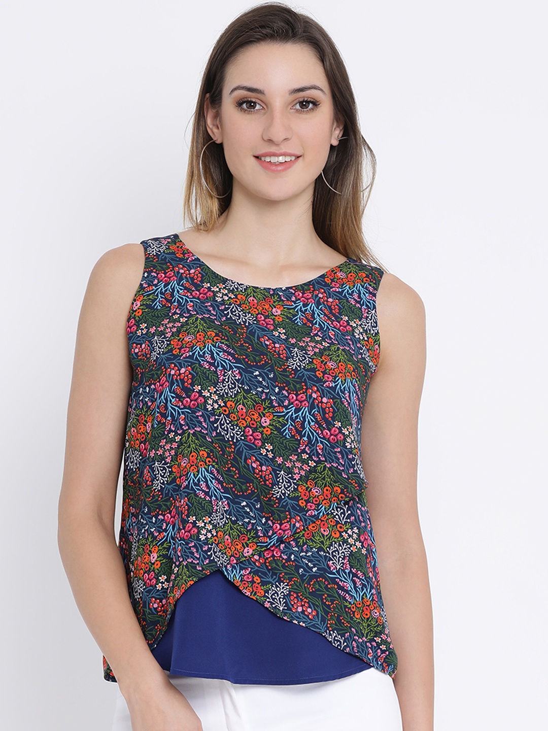 

SQew Women Blue Printed Top