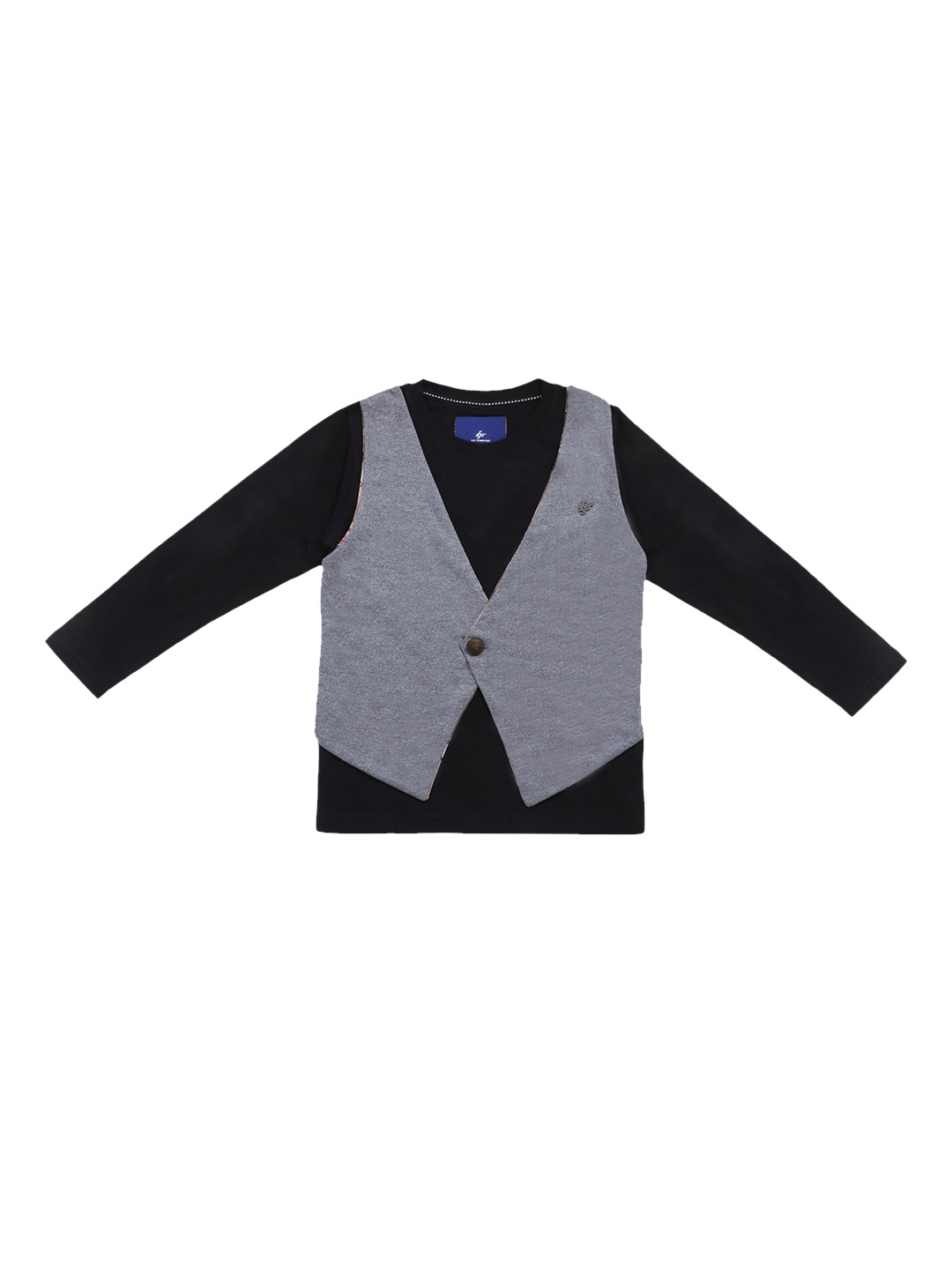 

Lil Tomatoes Boys Black & Grey Solid Sweatshirt