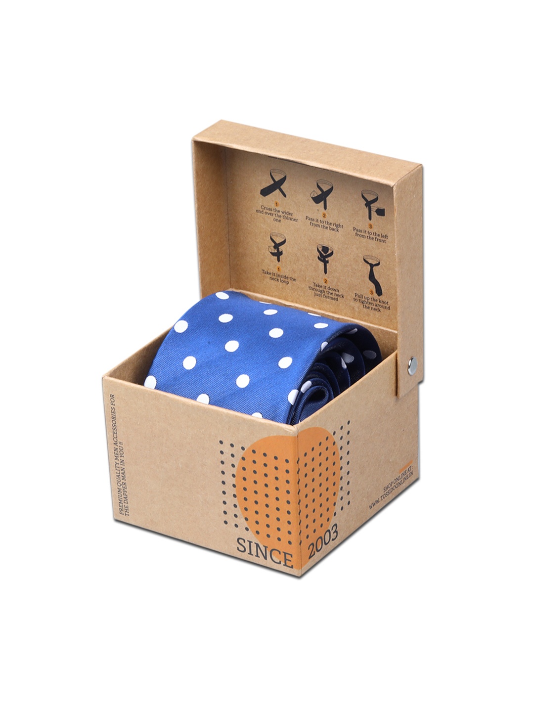 

Tossido Blue & White Woven Design Skinny Tie