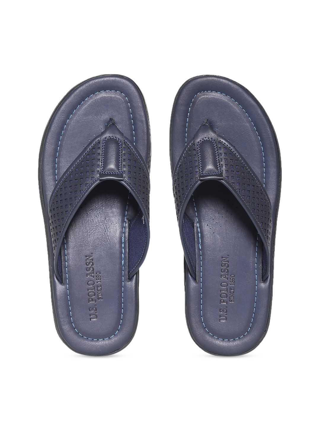 

U.S. Polo Assn. Men Blue Leather Sandals
