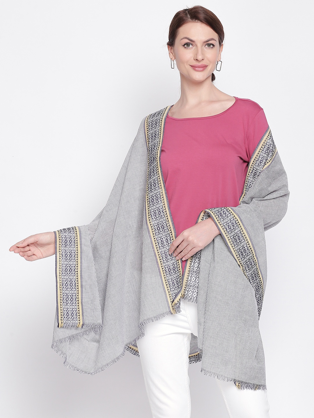 

Style Quotient Women Navy Blue & White Printed Scarf