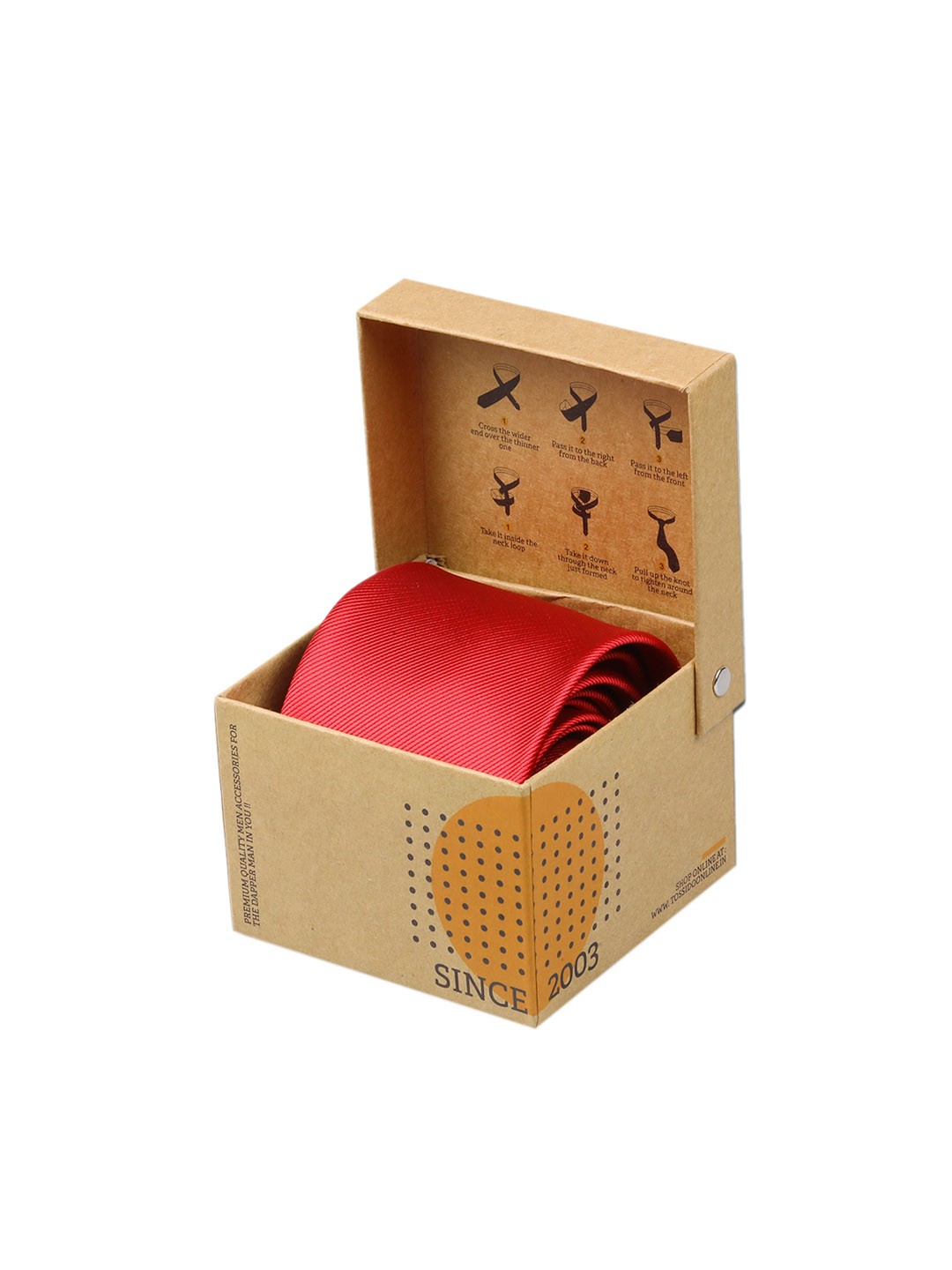 

Tossido Red Woven Design Broad Tie