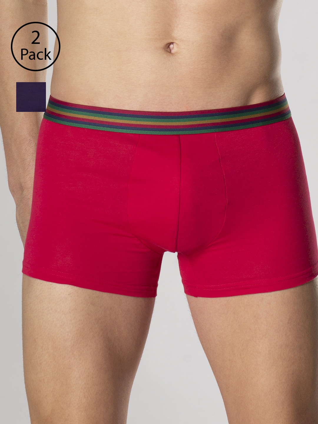 

Peter England Men Pack of 2 Solid Trunks PIWTFUPR9406022, Purple
