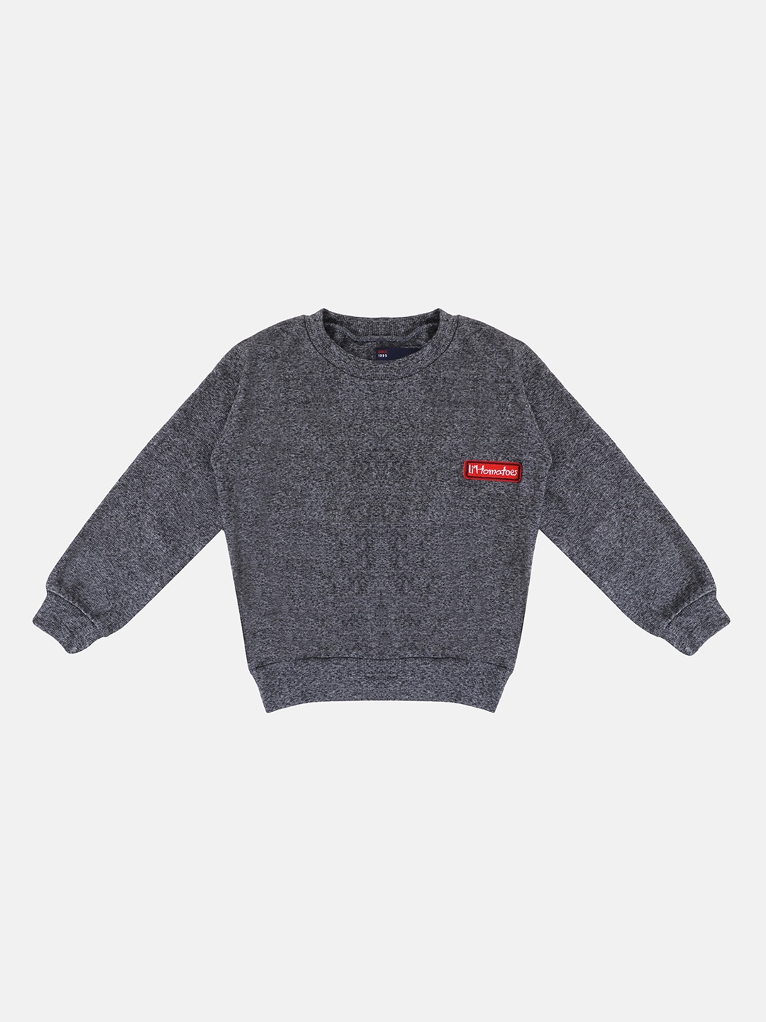 

Lil Tomatoes Boys Grey Self Design Sweatshirt