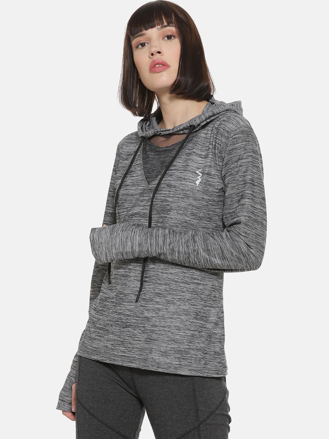

Campus Sutra Women Grey Solid Lightweight Sporty Jacket