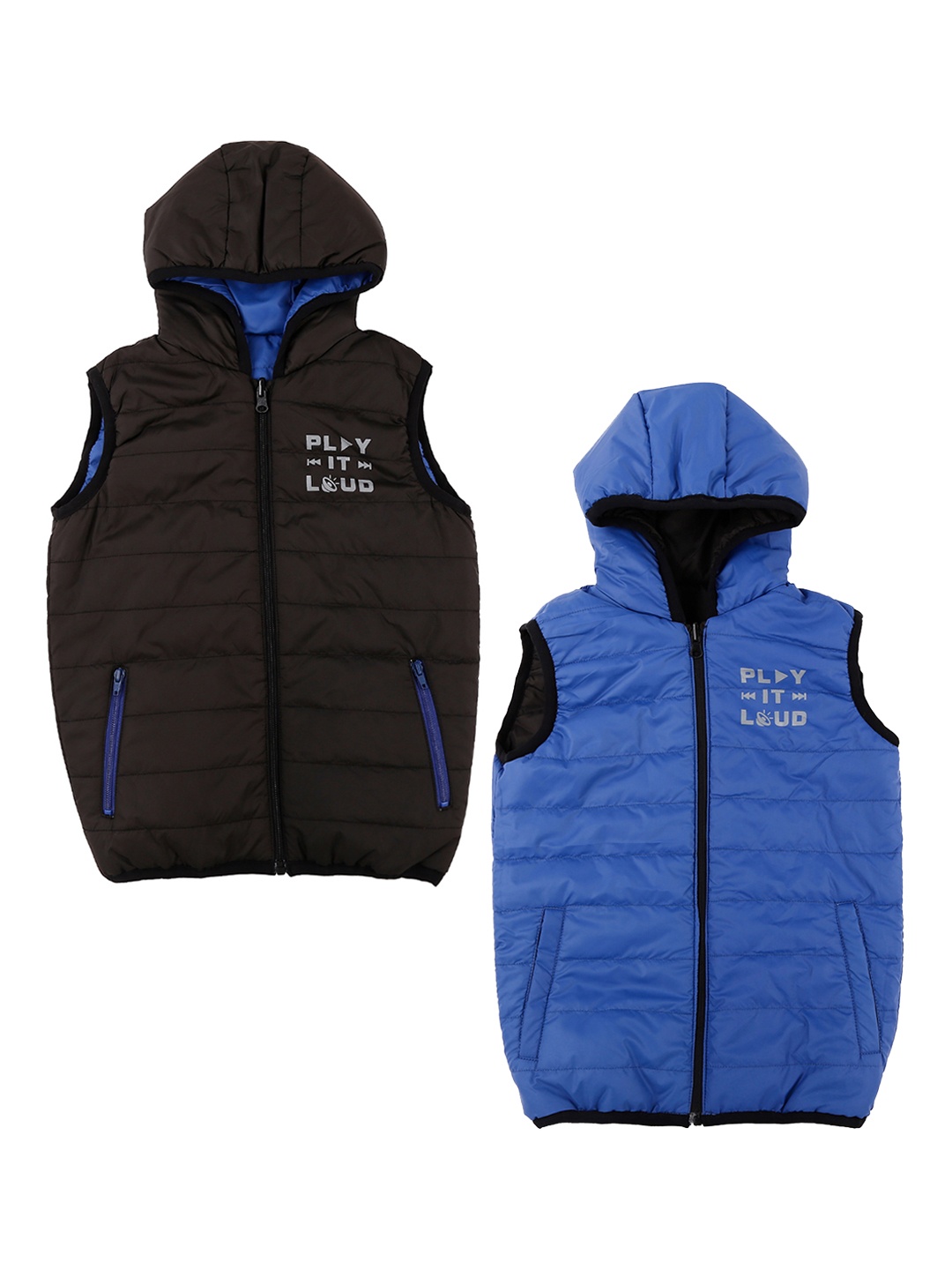 

Pantaloons Junior Boys Blue Solid Reversible Padded Jacket
