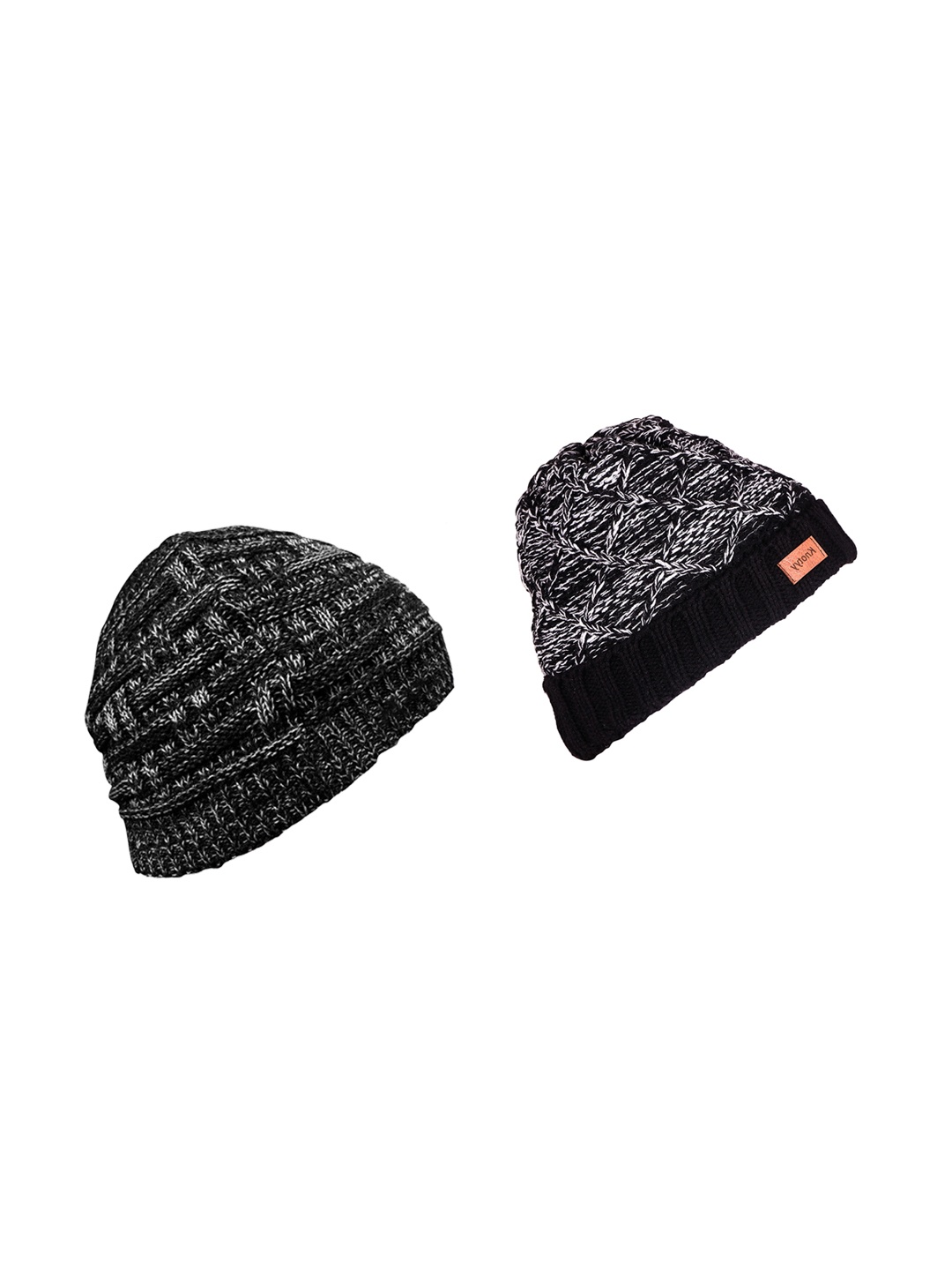 

Knotyy Men Pack of 2 Beanie, Black
