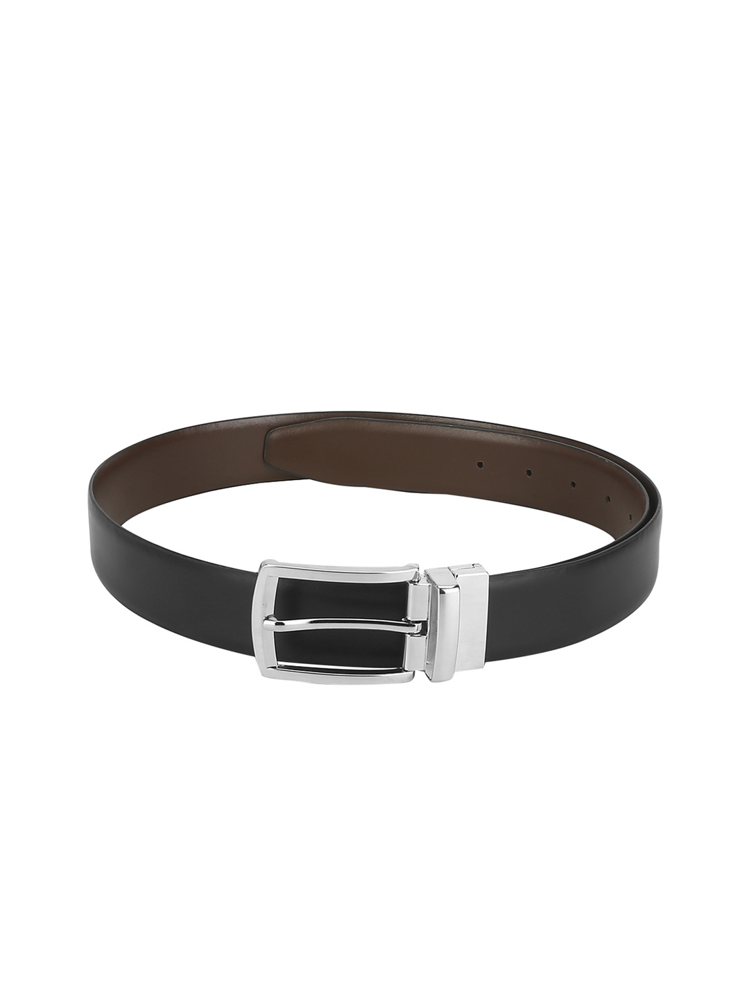 

Red Tape Men Black Solid Leather Reversible Belt