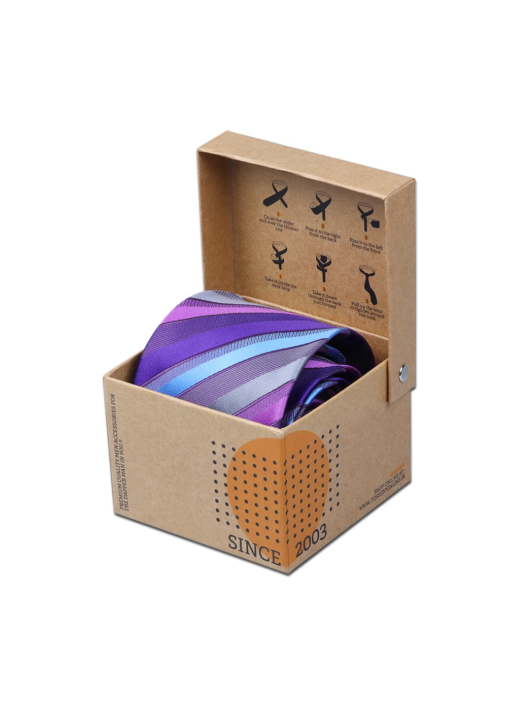 

Tossido Purple & Blue Woven Design Broad Tie