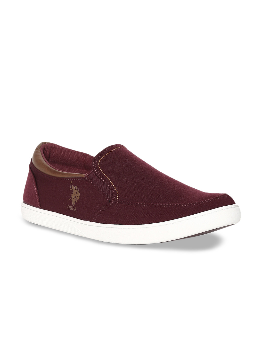 

U.S. Polo Assn. Men Burgundy Solid Slip-On Sneakers