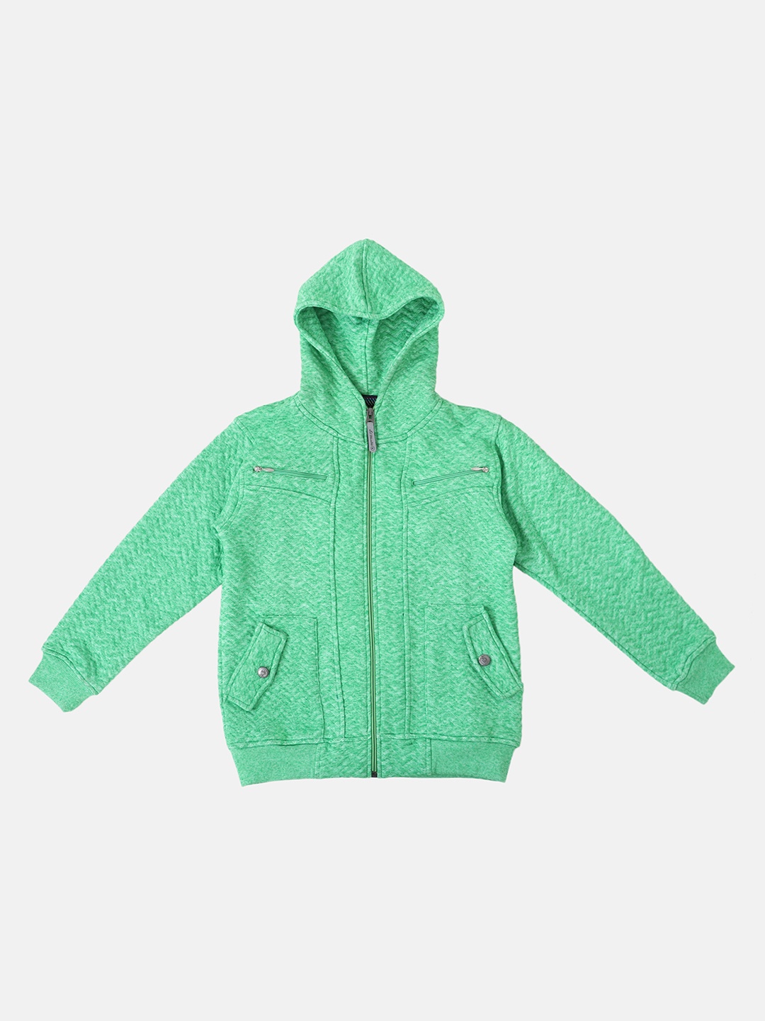 

Lil Tomatoes Boys Green Solid Lightweight Quilted Jacket
