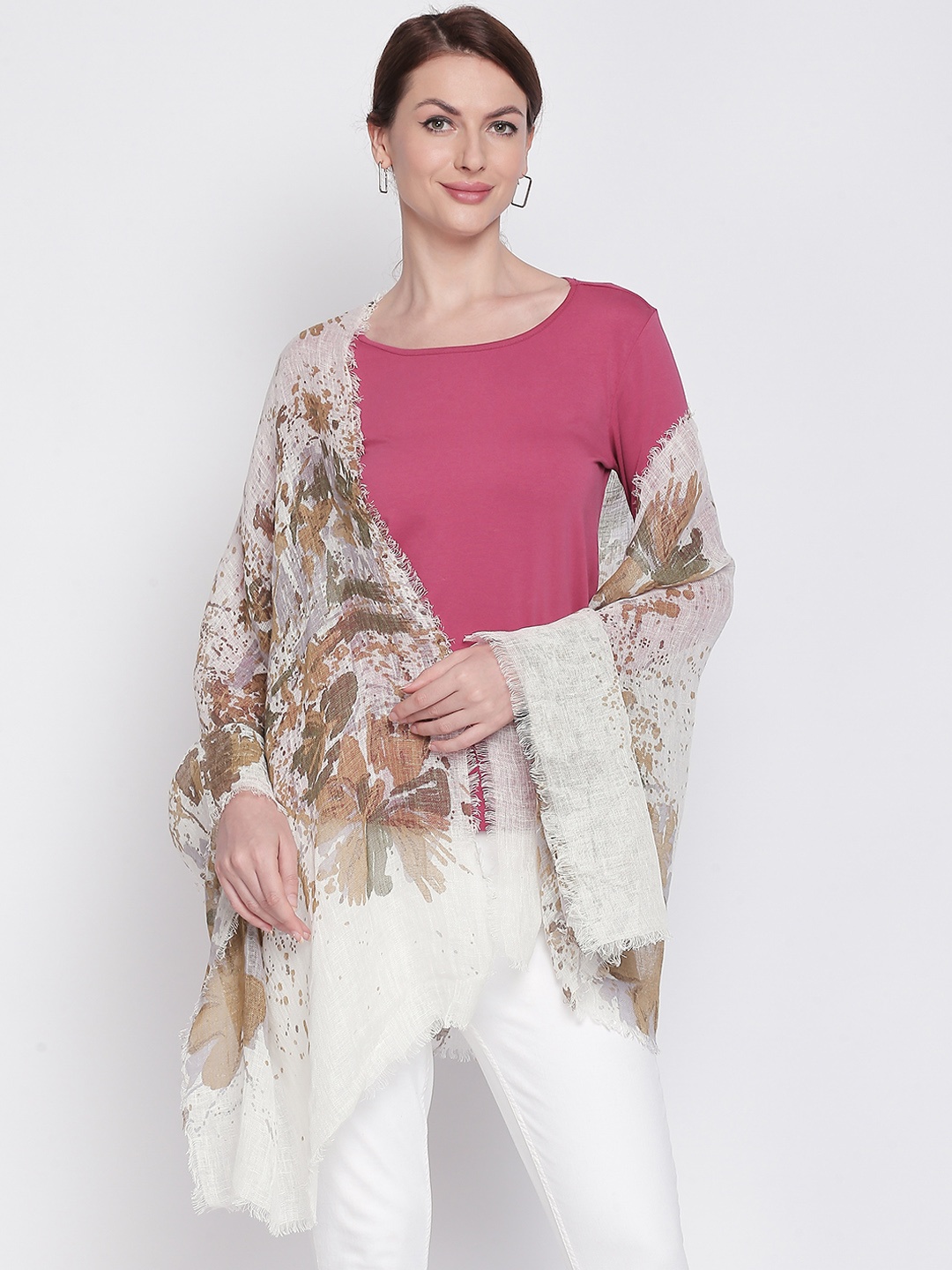 

Style Quotient Women Off-White Printed Scarf