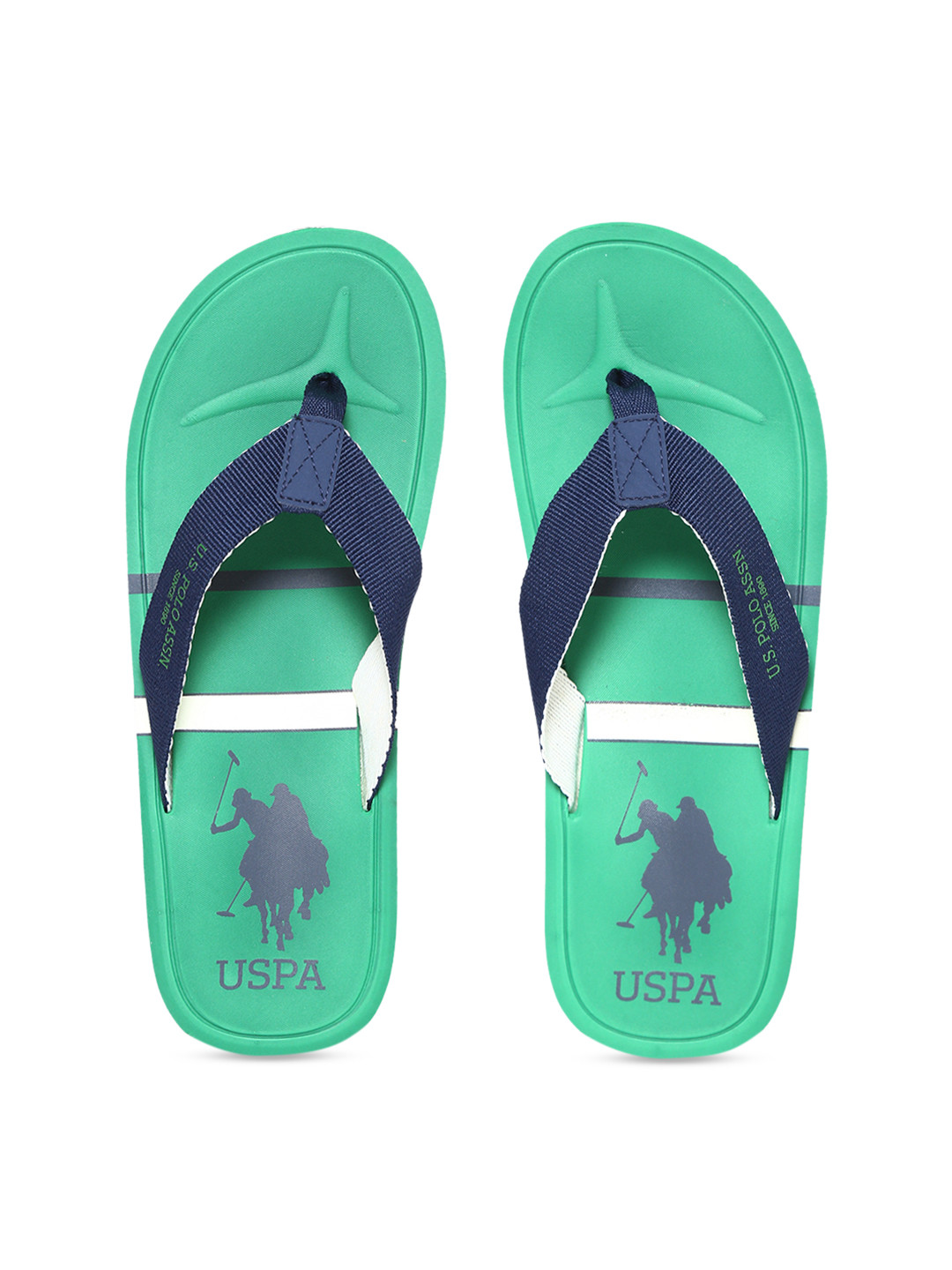 

U.S. Polo Assn. Men Green Printed Thong Flip-Flops