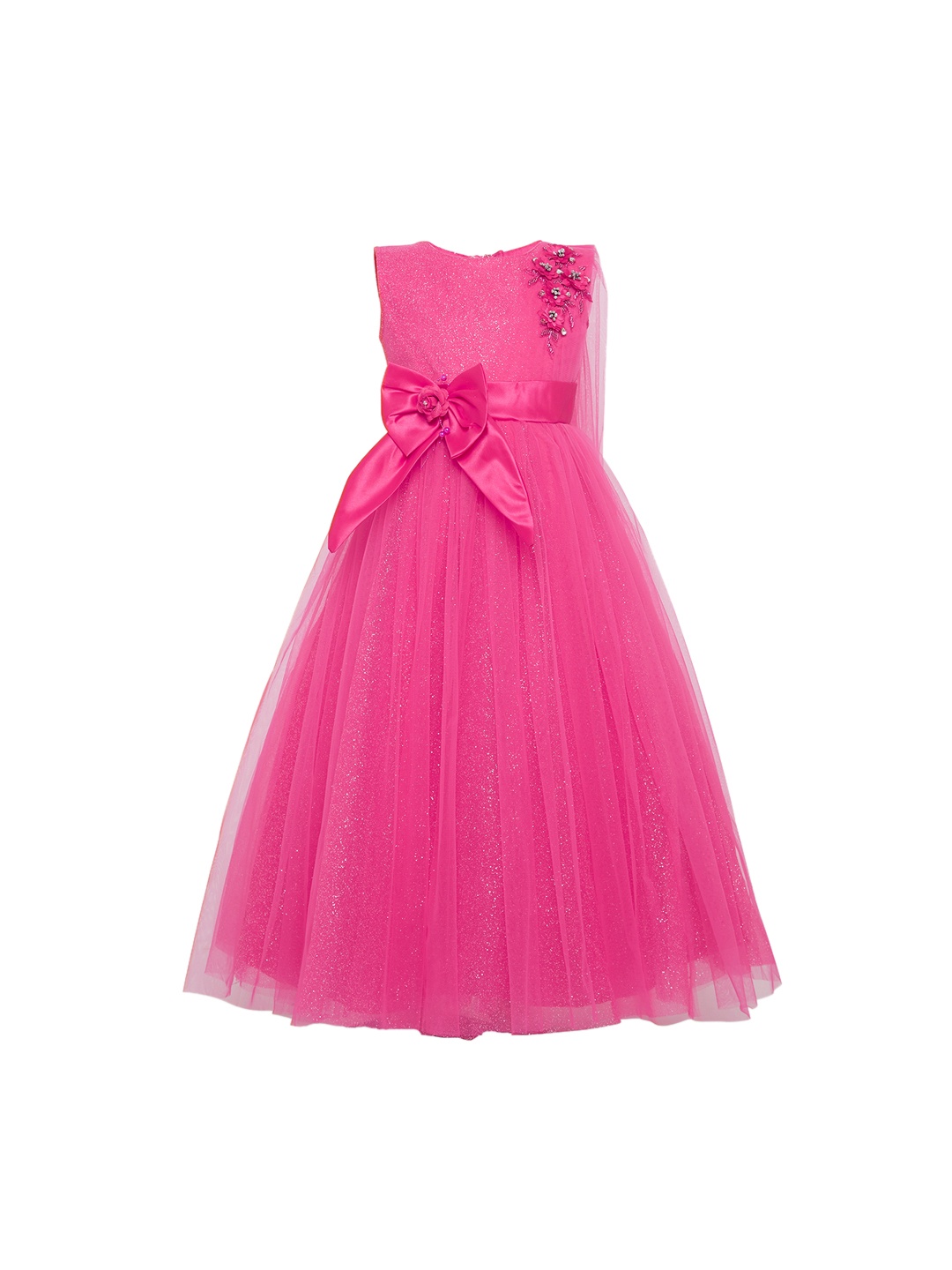 

BETTY Girls Embellished Maxi Dress with Belt, Pink
