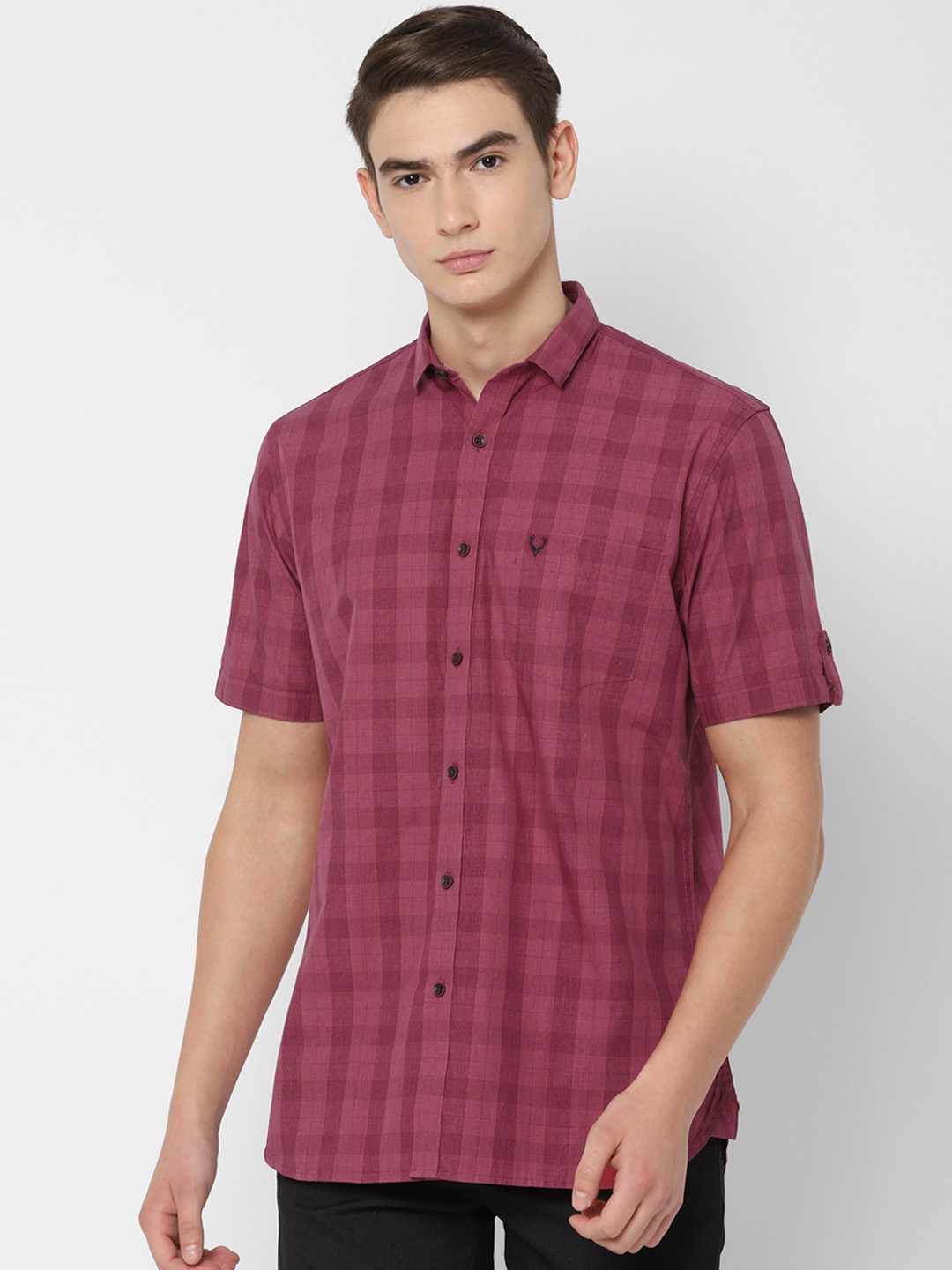 

Allen Solly Men Red Slim Fit Checked Casual Shirt