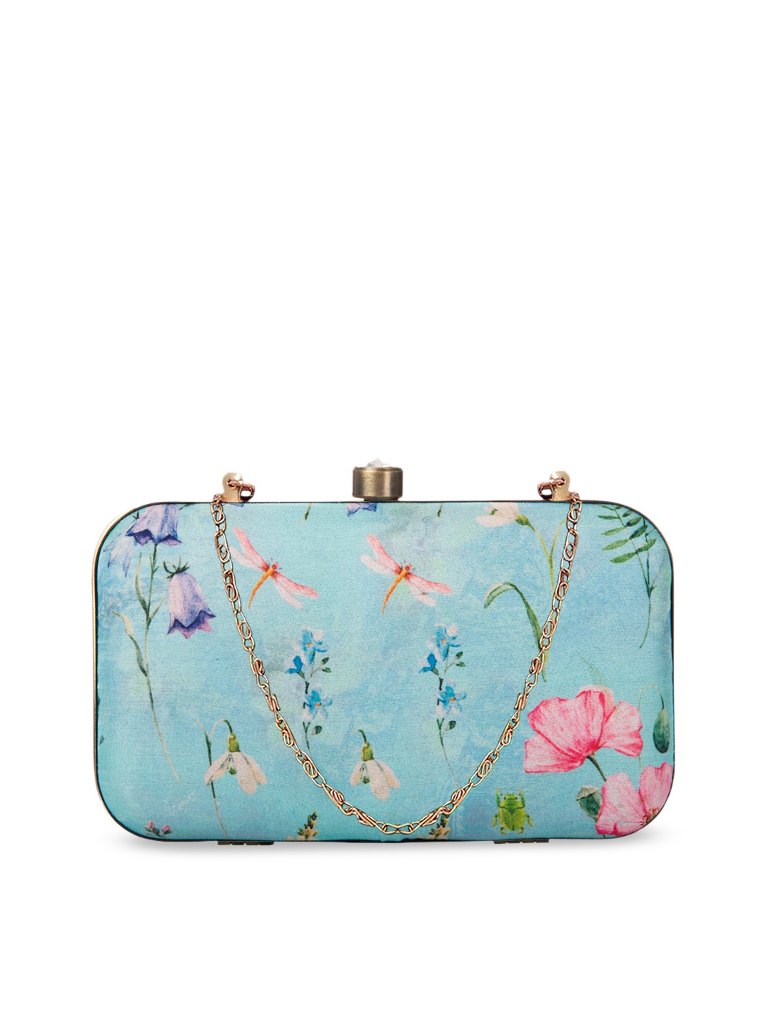PARIZAAT BY SHADAB KHAN Turquoise Blue & Pink Printed Clutch