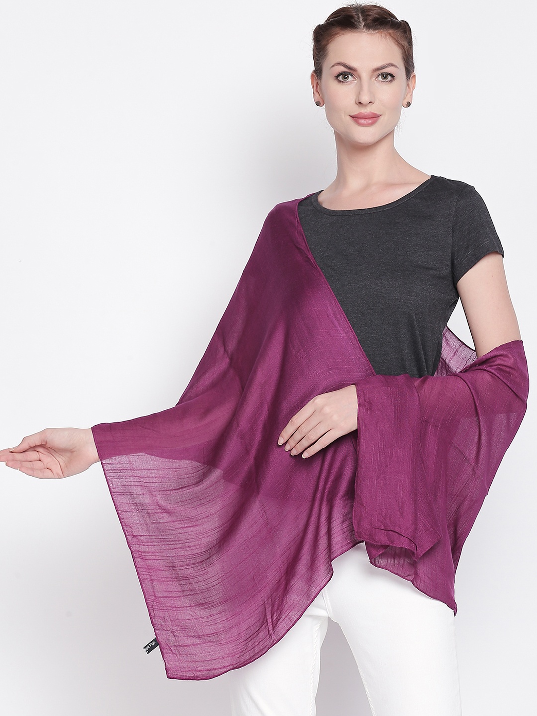 

Style Quotient Women Purple Solid Scarf