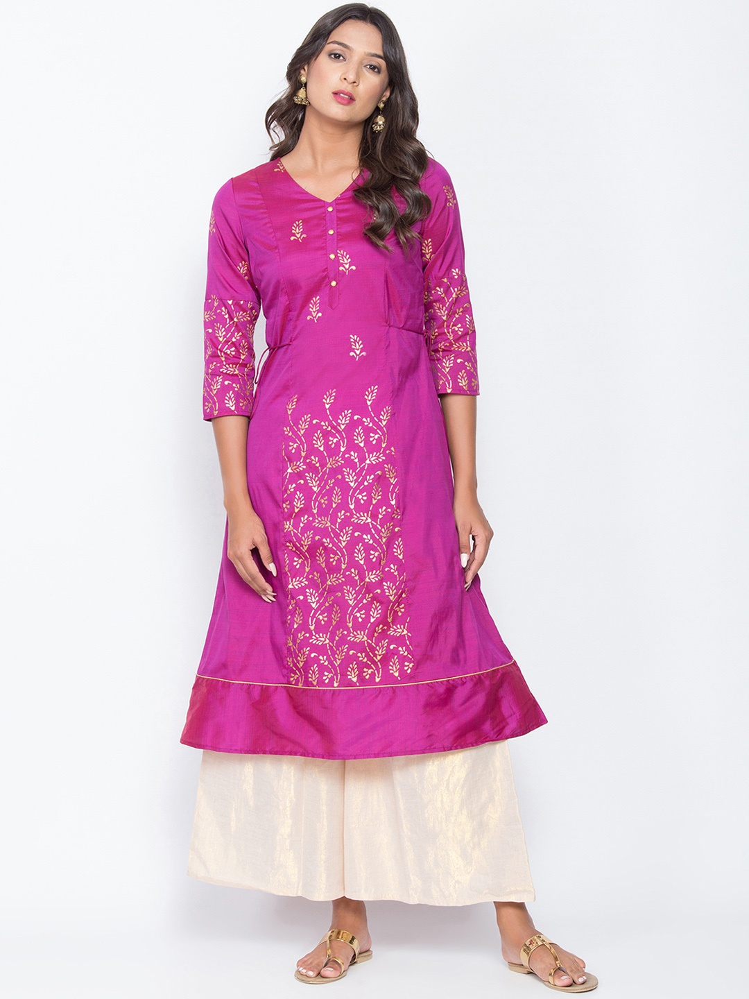 

Be Indi Women Purple Printed A-Line Kurta
