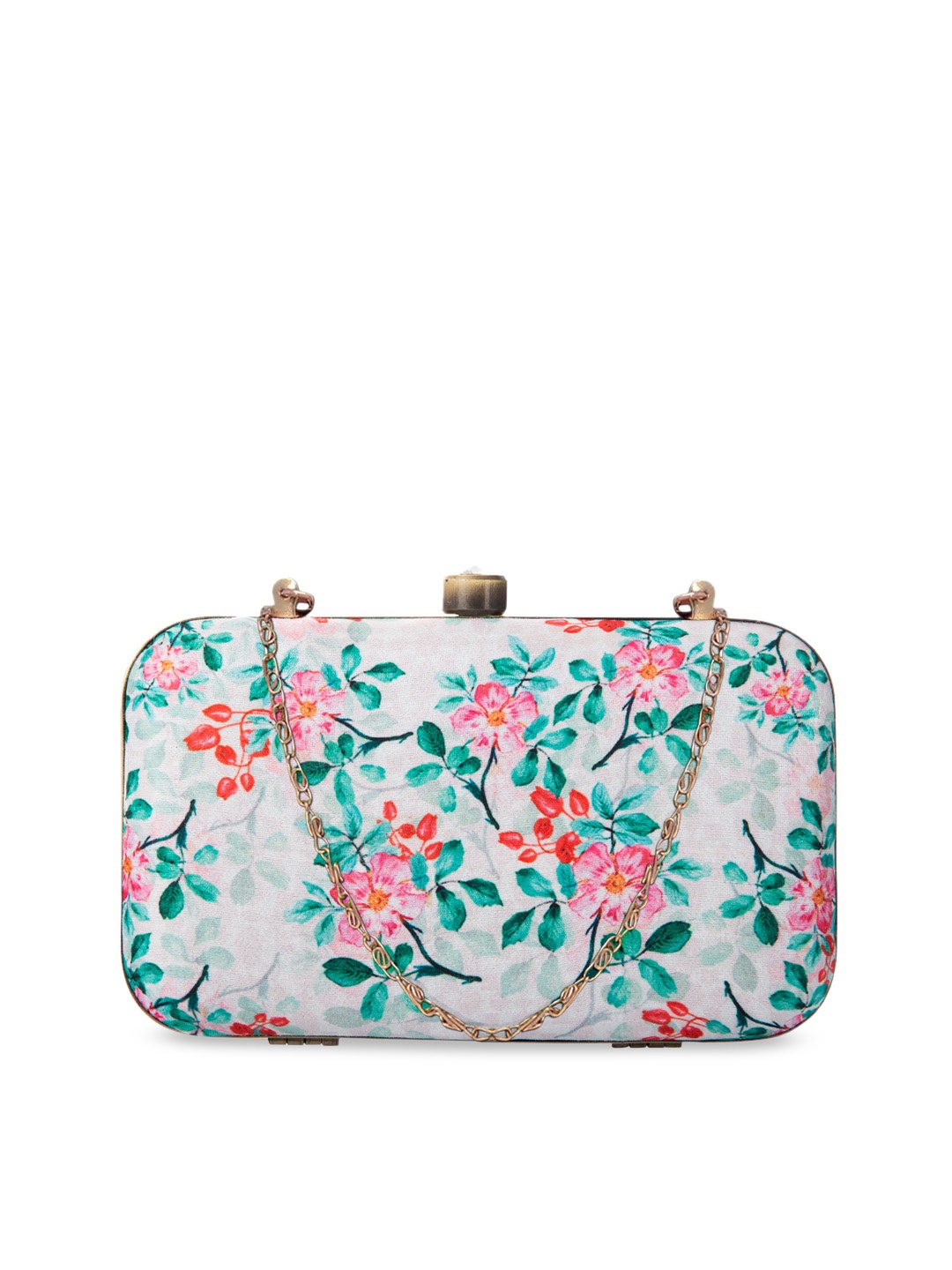 

PARIZAAT BY SHADAB KHAN Turquoise Blue & Off-White Printed Clutch