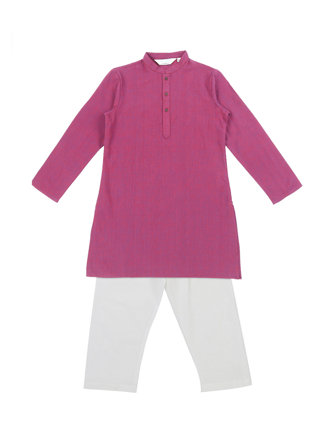

Pantaloons Junior Boys Purple & White Solid Kurta with Pyjamas