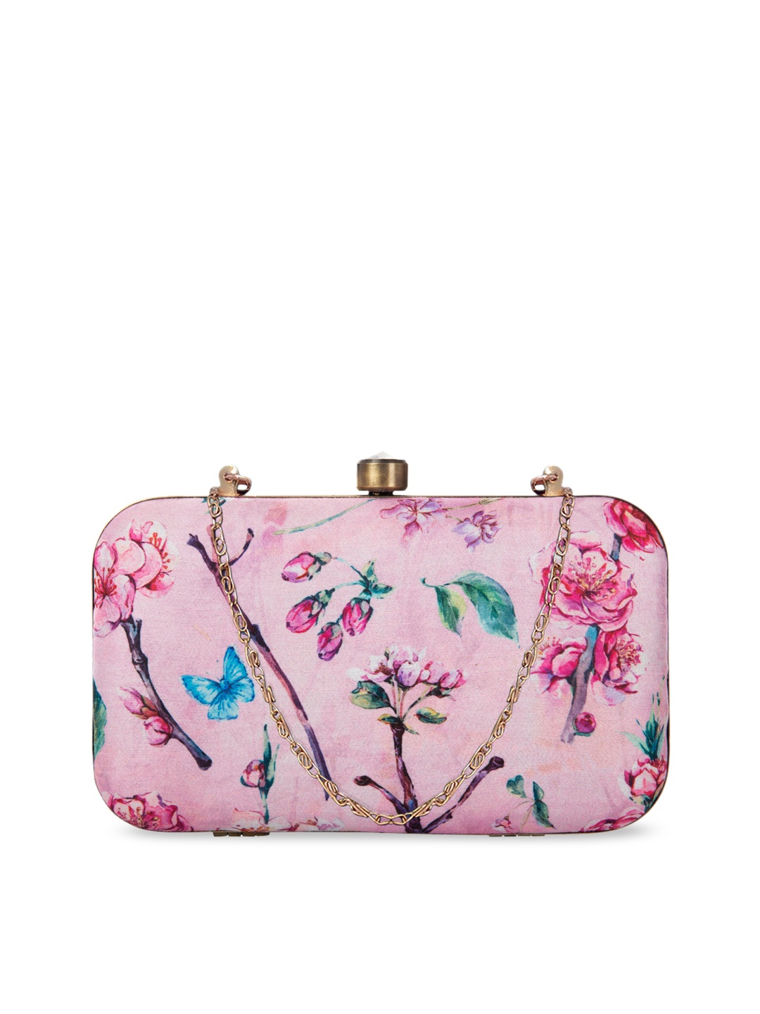 

PARIZAAT BY SHADAB KHAN Pink Handmade Printed Box Clutch