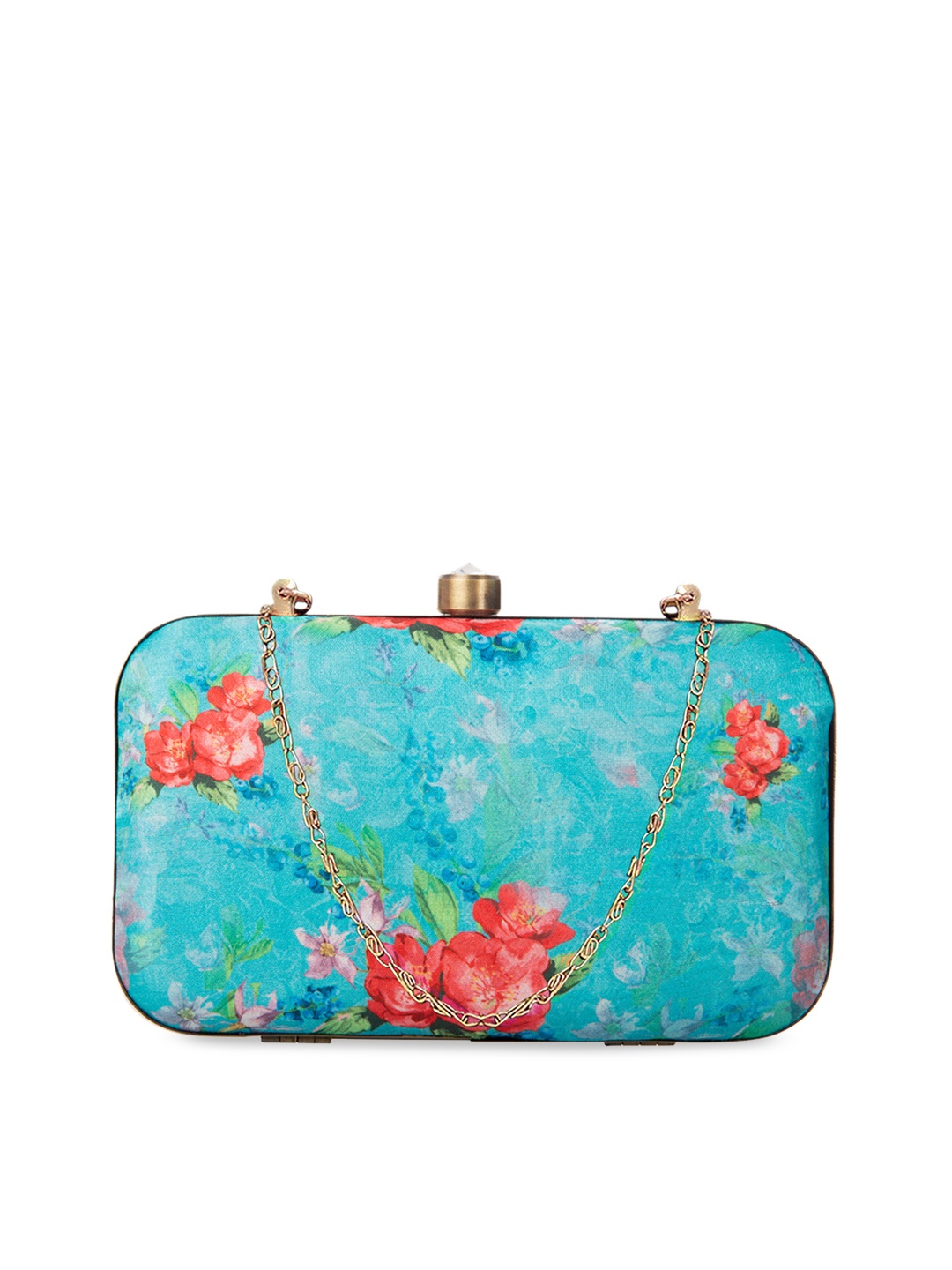

PARIZAAT BY SHADAB KHAN Turquoise Blue & Green Printed Clutch