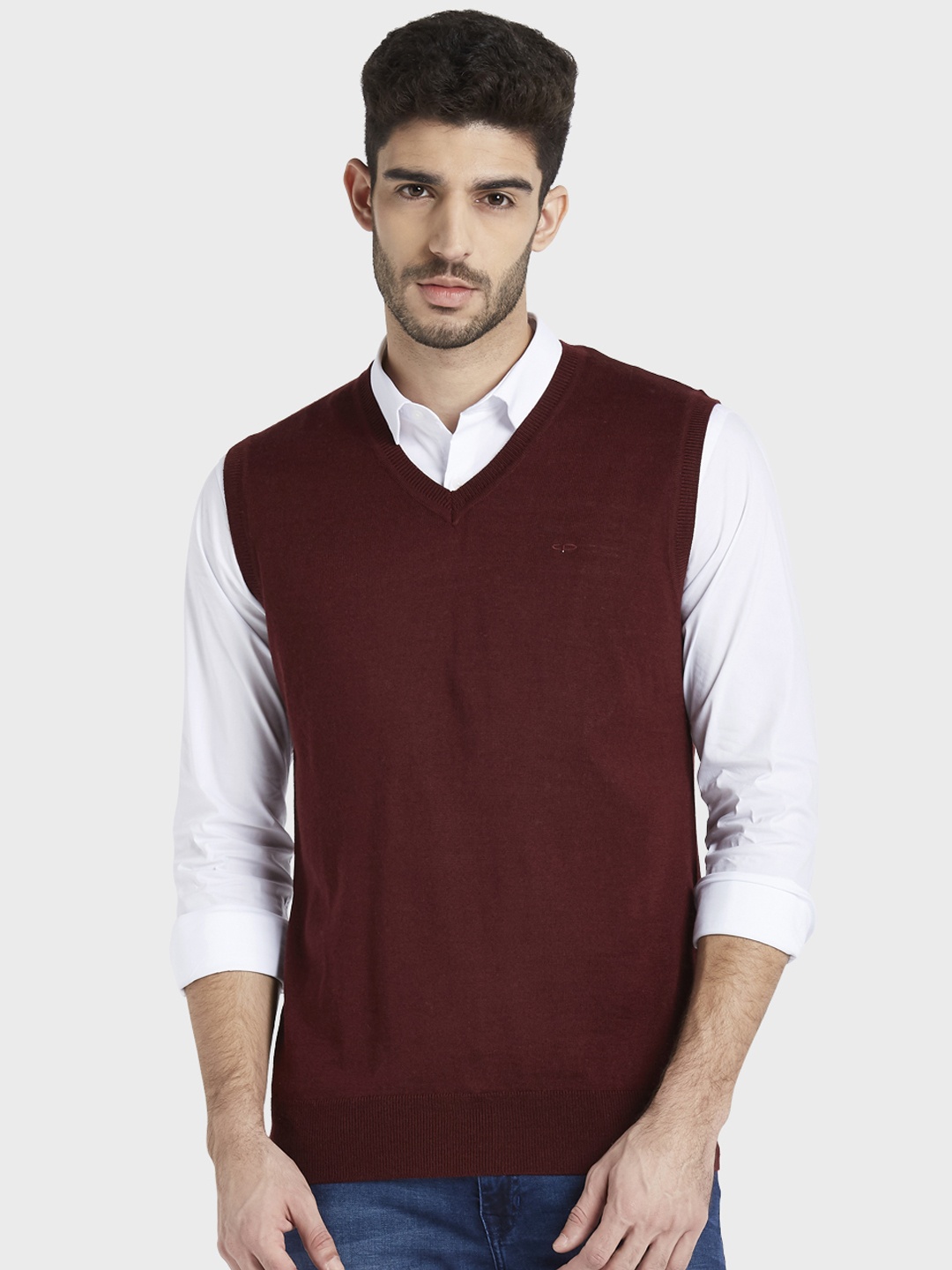

ColorPlus Men Maroon Solid Sweater