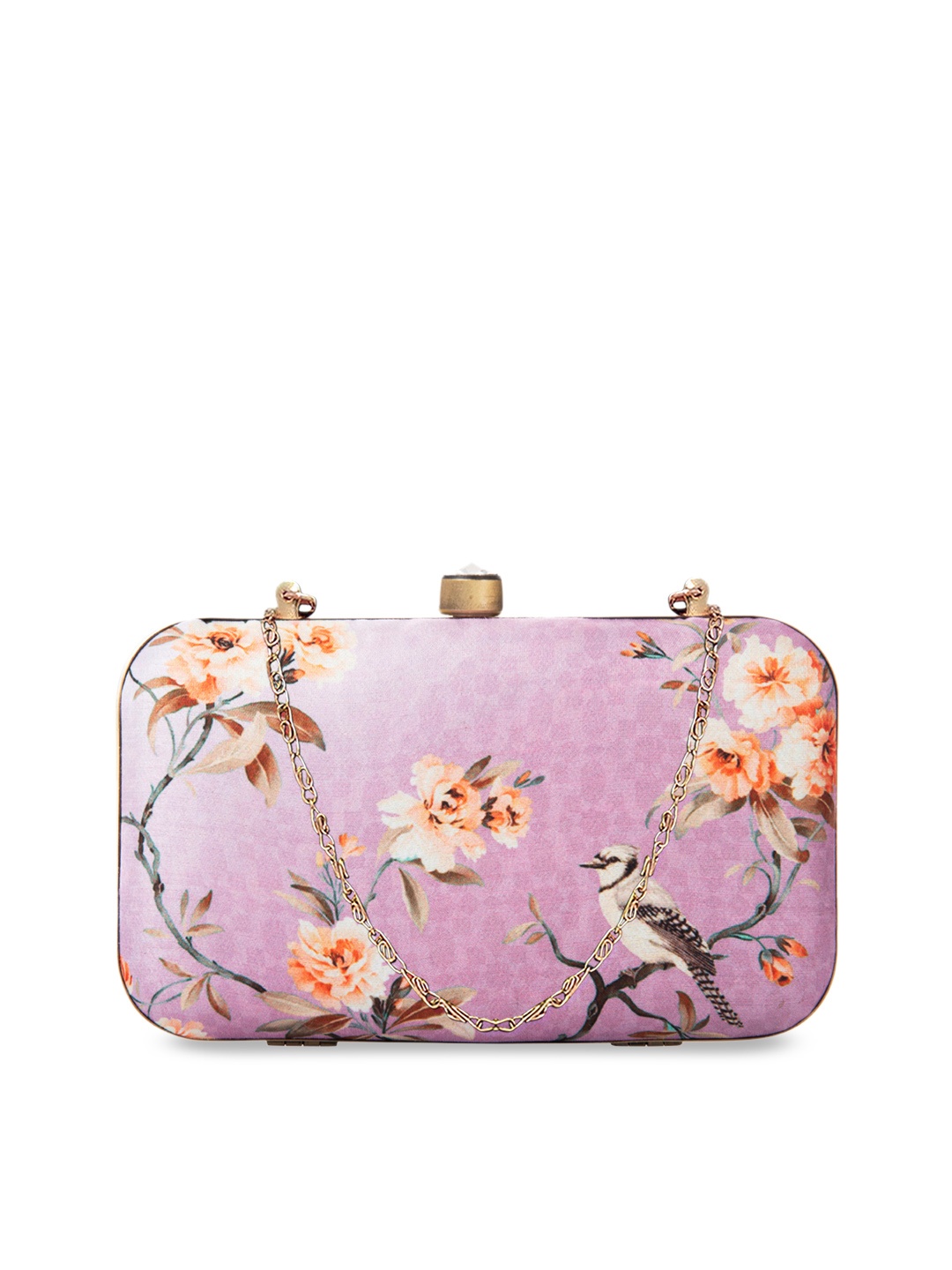 PARIZAAT BY SHADAB KHAN Purple & Orange Printed Clutch