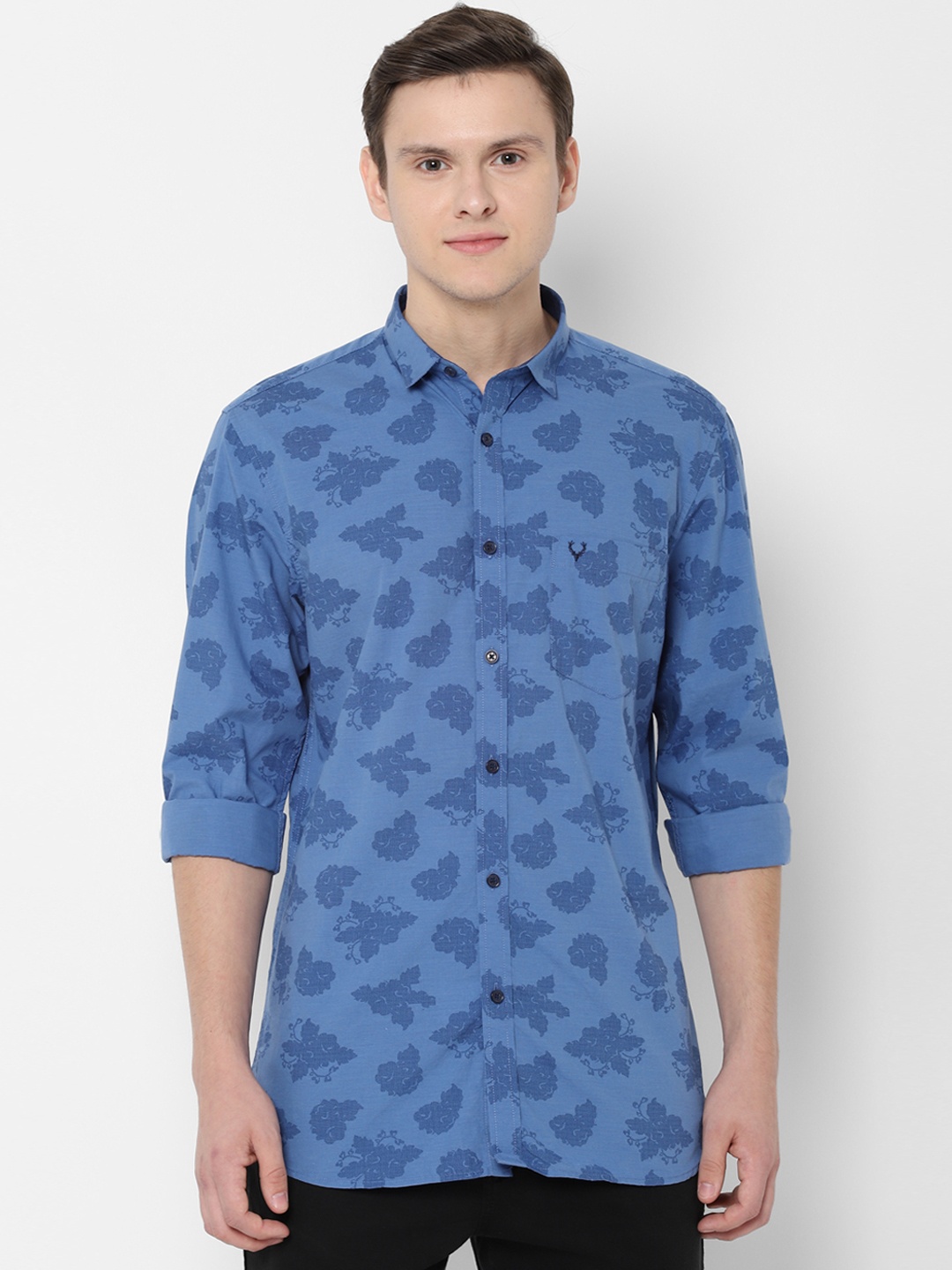 

Allen Solly Men Blue Slim Fit Printed Casual Shirt