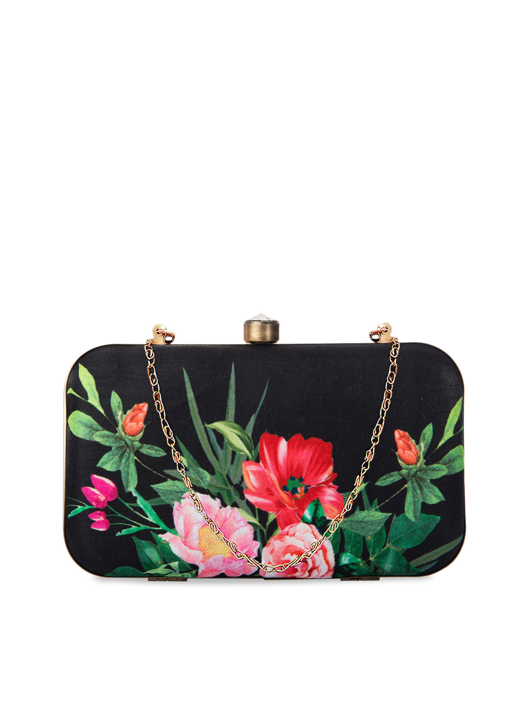

PARIZAAT BY SHADAB KHAN Black & Green Printed Clutch