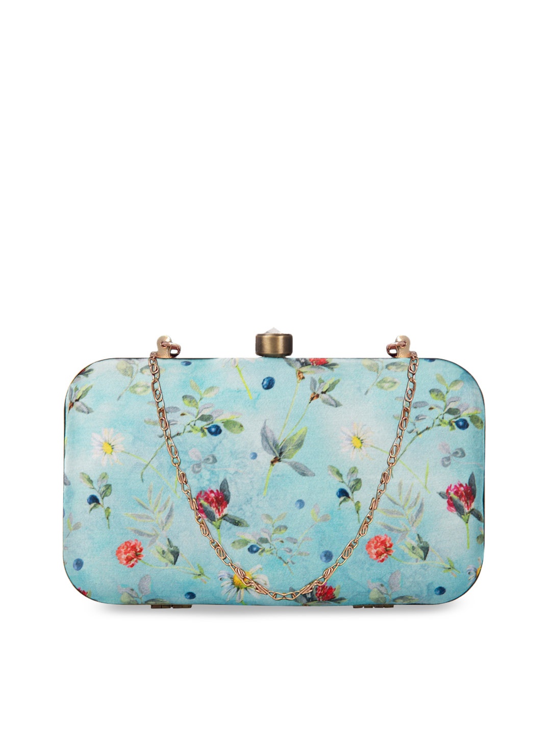 PARIZAAT BY SHADAB KHAN Sea Green Printed Box Clutch
