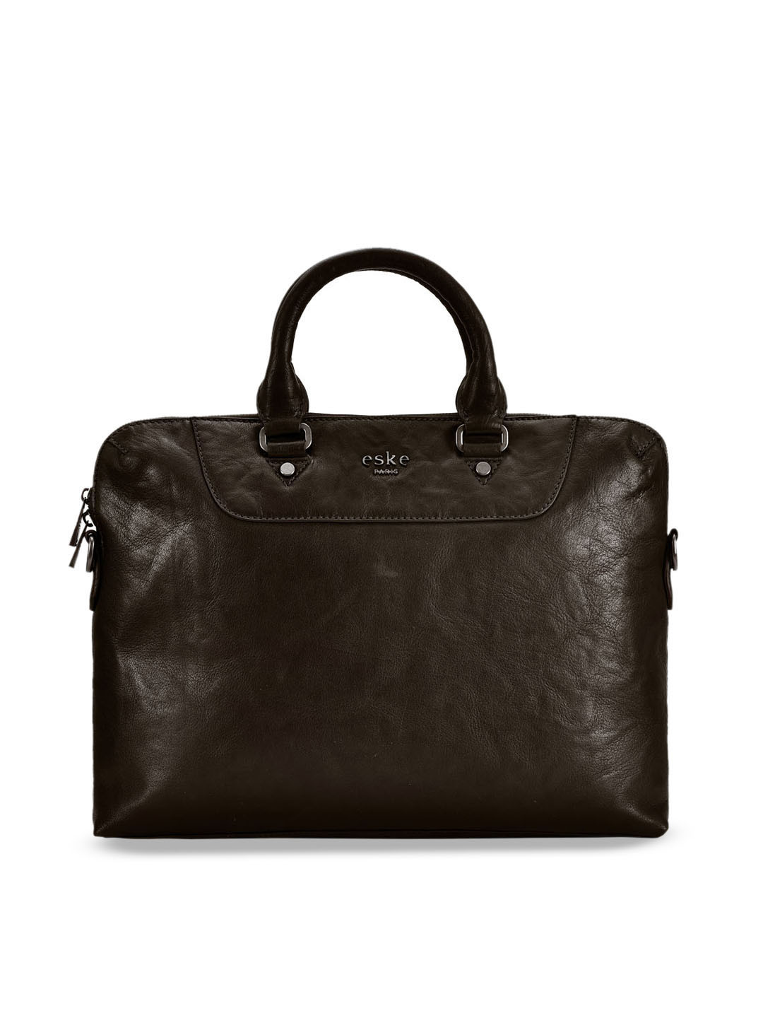 

Eske Men Brown Solid Leather Laptop Bag