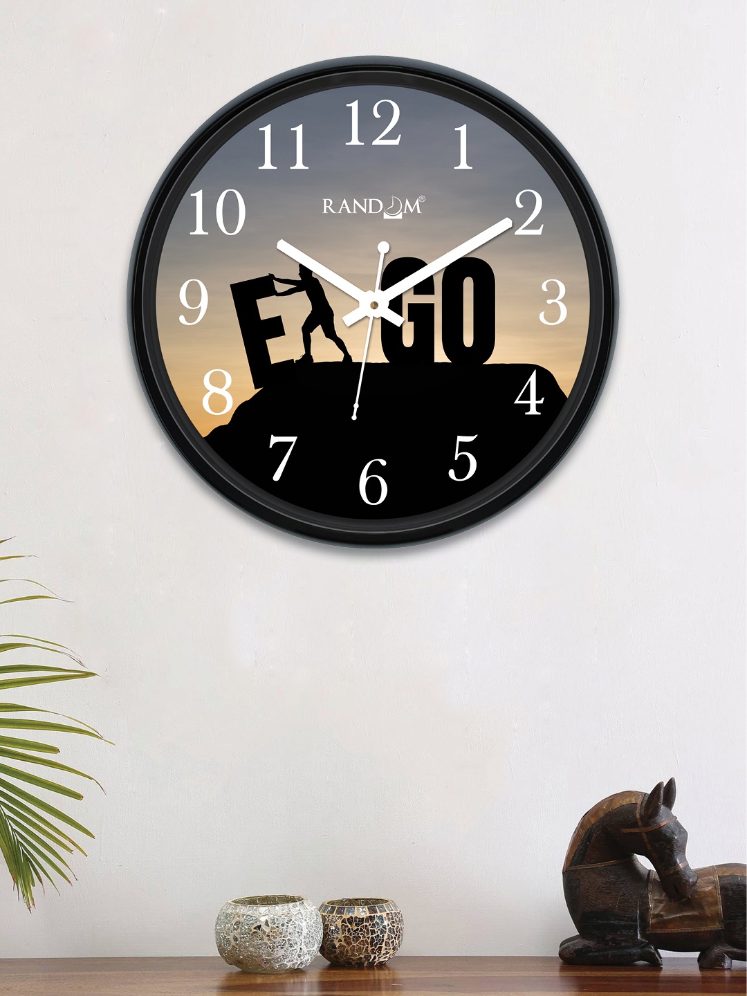

RANDOM Grey & Black Round Printed 30 cm Analogue Wall Clock