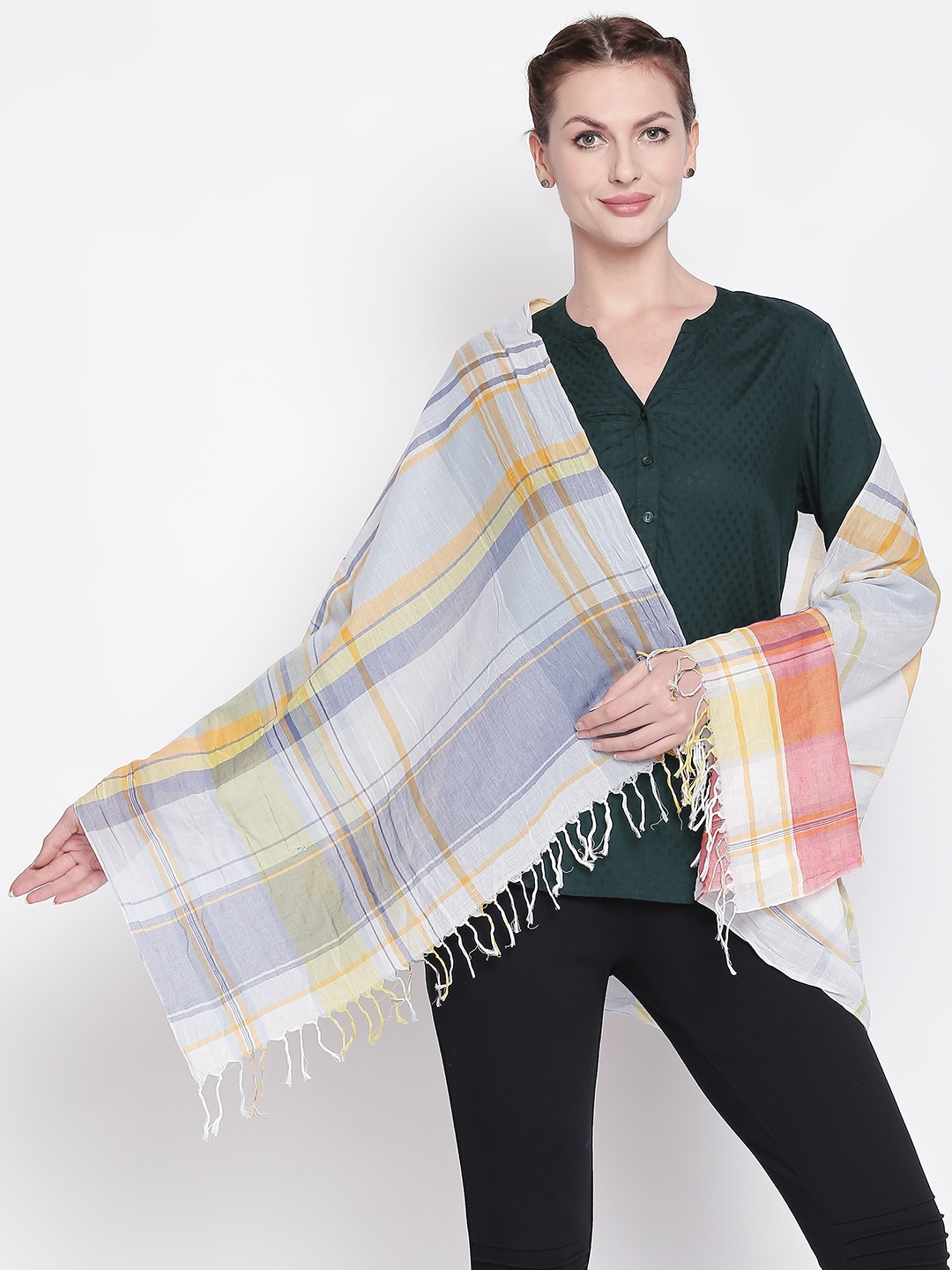 

Style Quotient Grey & Yellow Checked Scarf