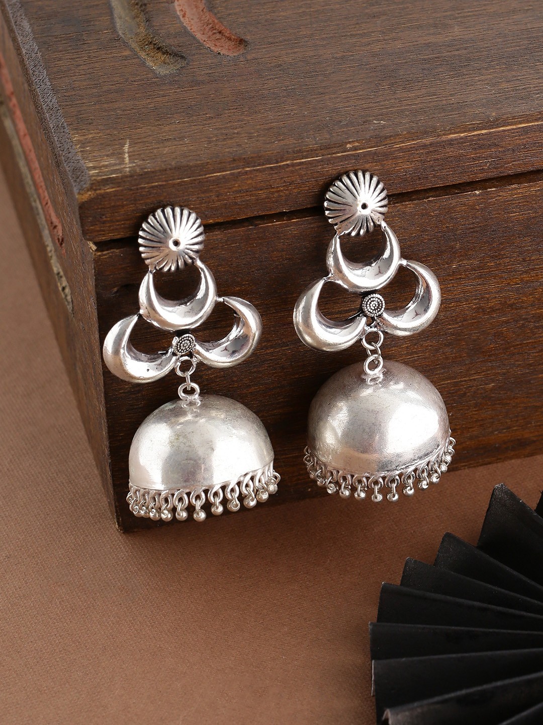 

Shoshaa Silver-Plated Dome Shaped Jhumkas